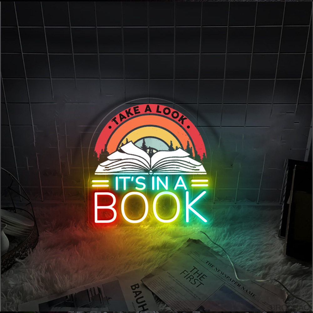 Take A Look It's In A Book UV Neon Sign