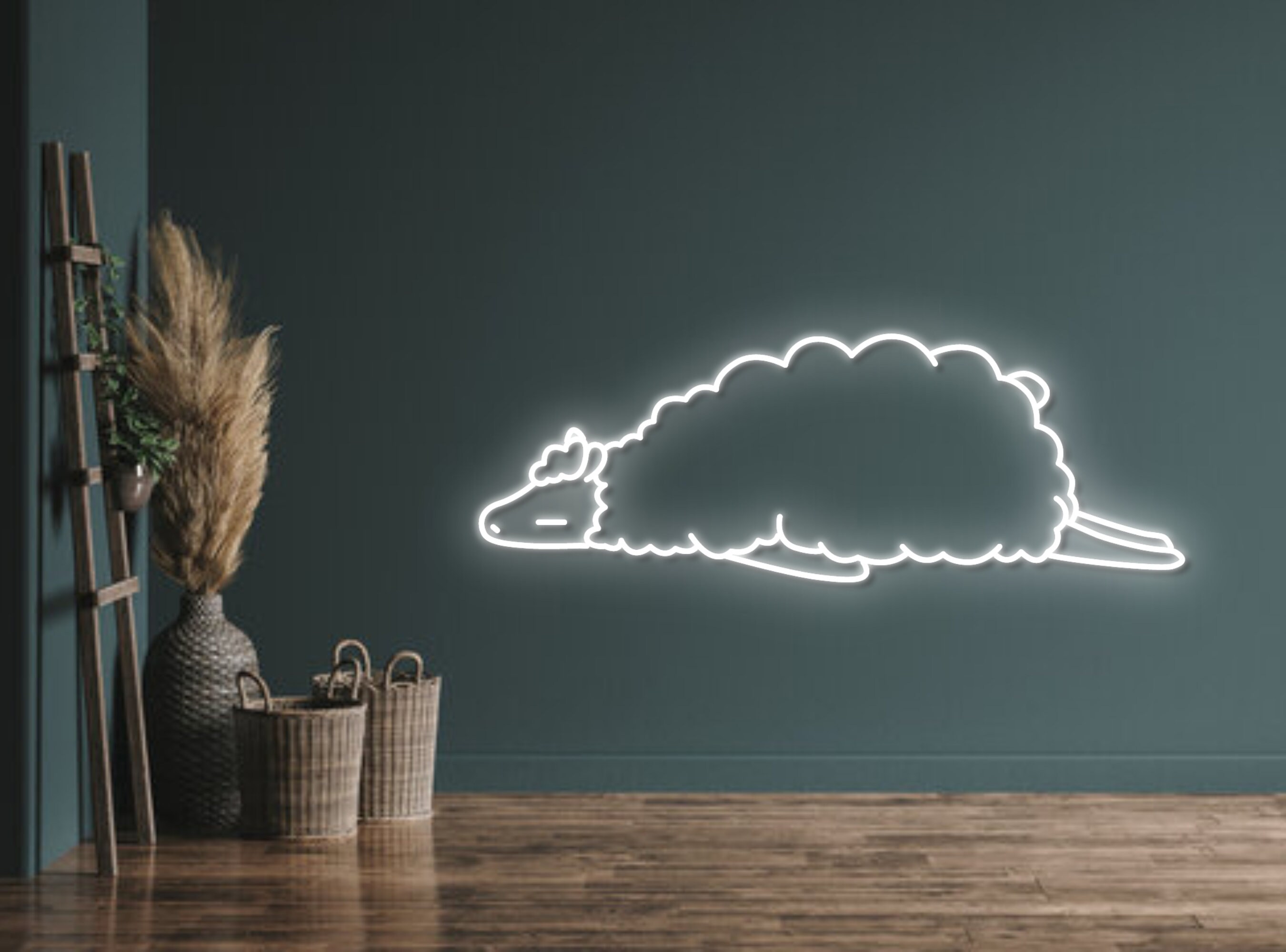 Lazy Sheep Lying Neon Sign Bedroom Decor