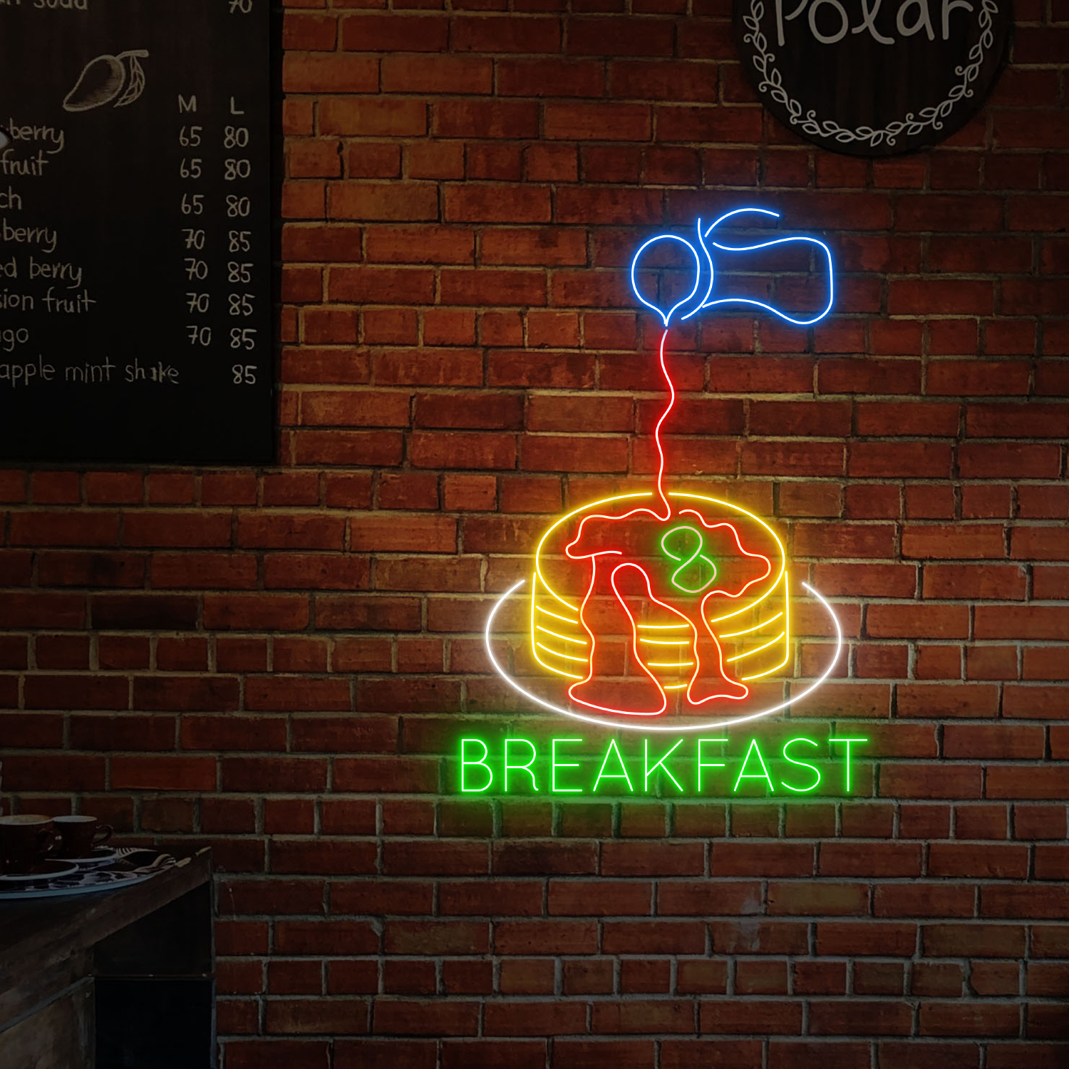 Fluffy Pancakes Breakfast Neon Sign Restaurant Wall Art Decor