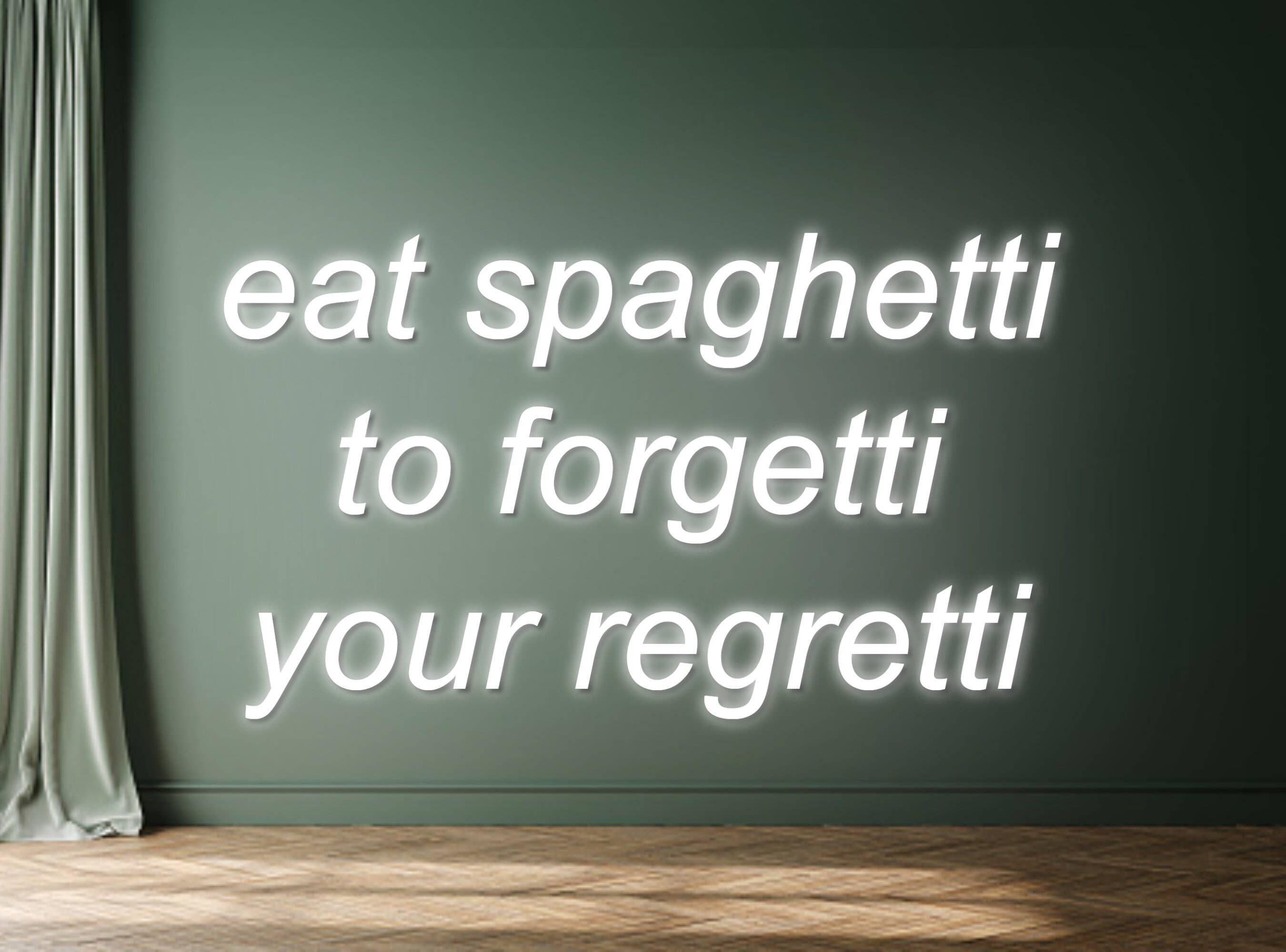 Eat Spaghetti Neon Sign Spaghetti Restaurant Wall Decor