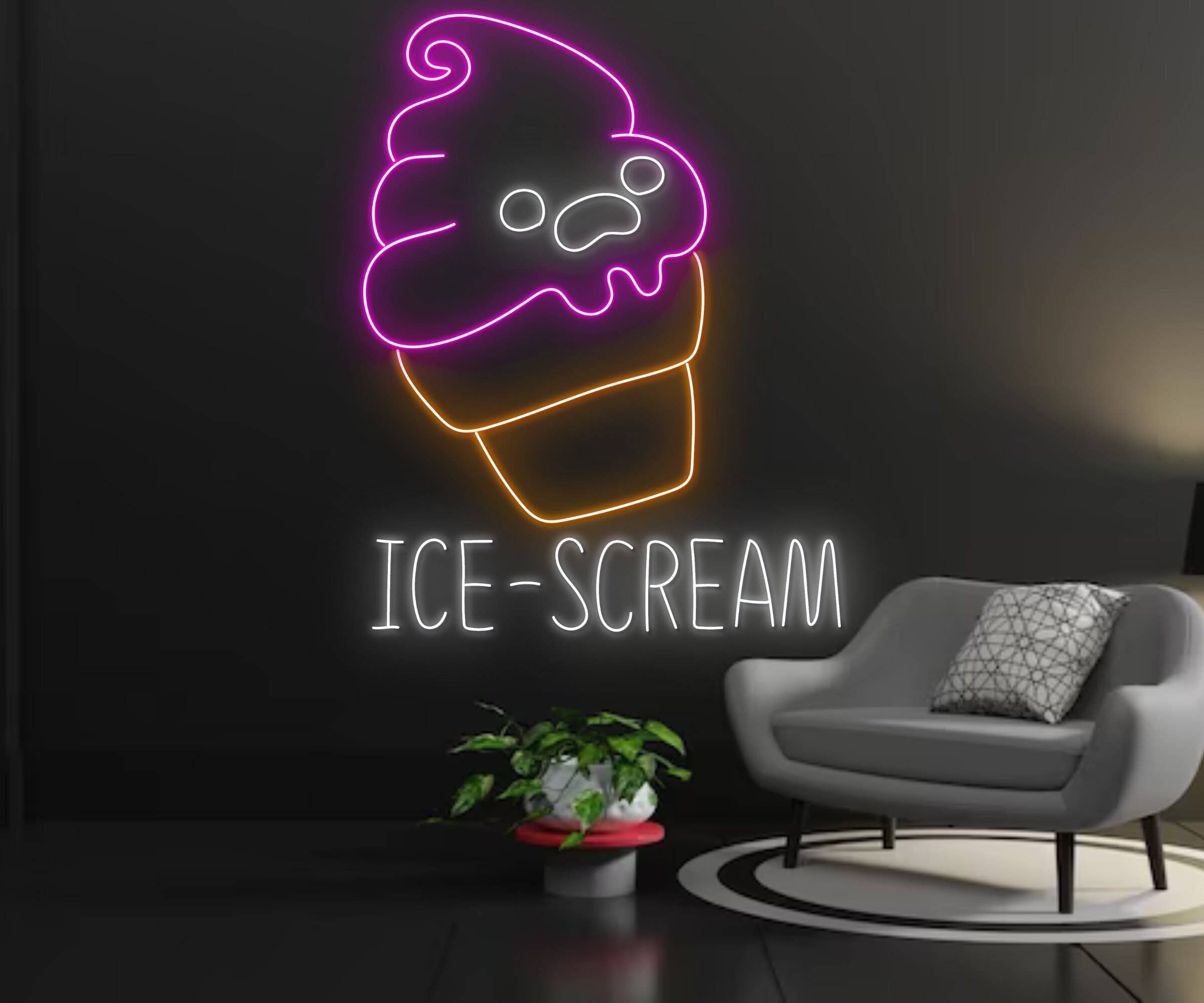 Ice Scream Neon Sign Ice Cream Parlor Sign Decor