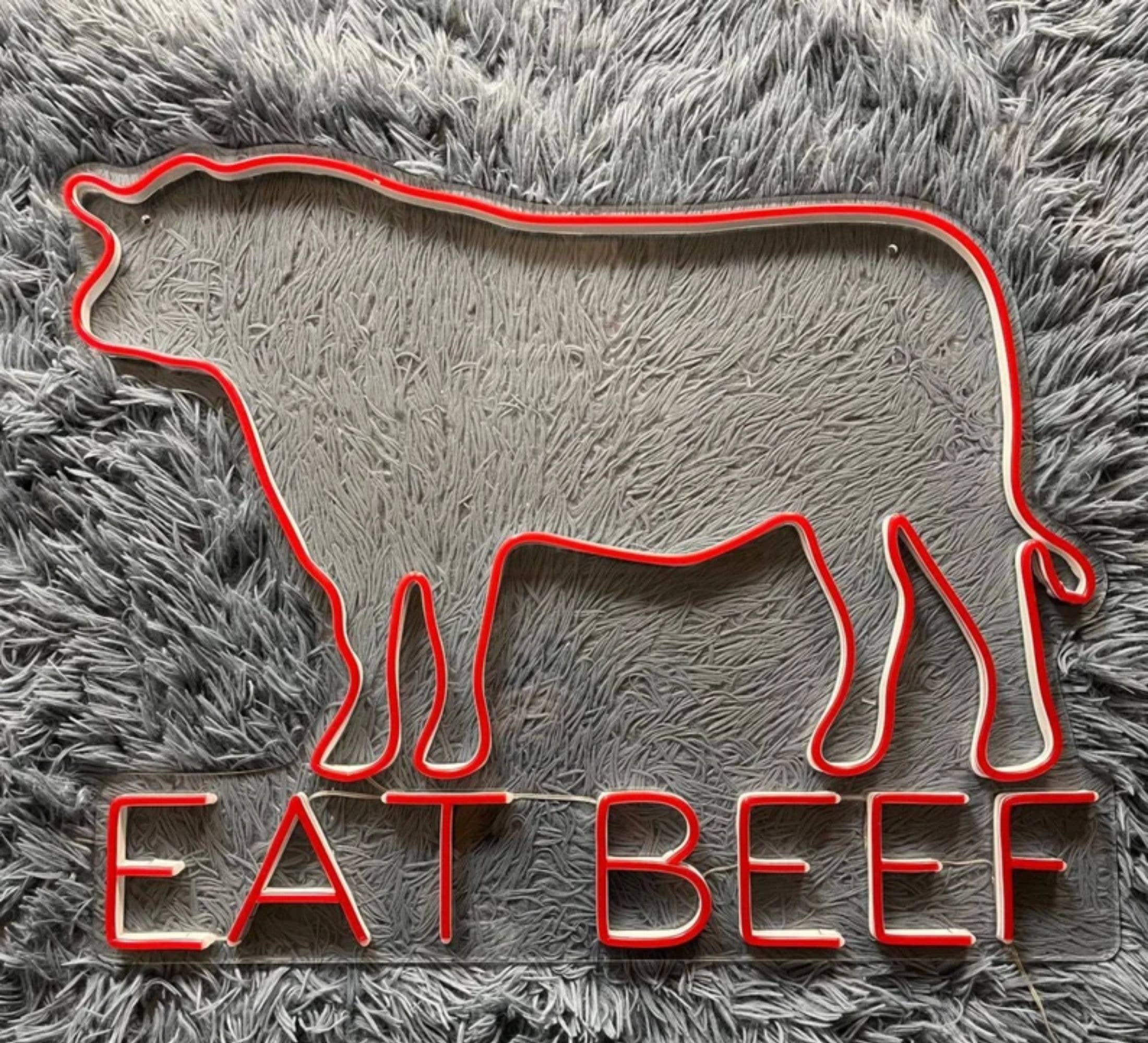 Beef Butcher Neon Sign Steak BBQ Restaurant Decor