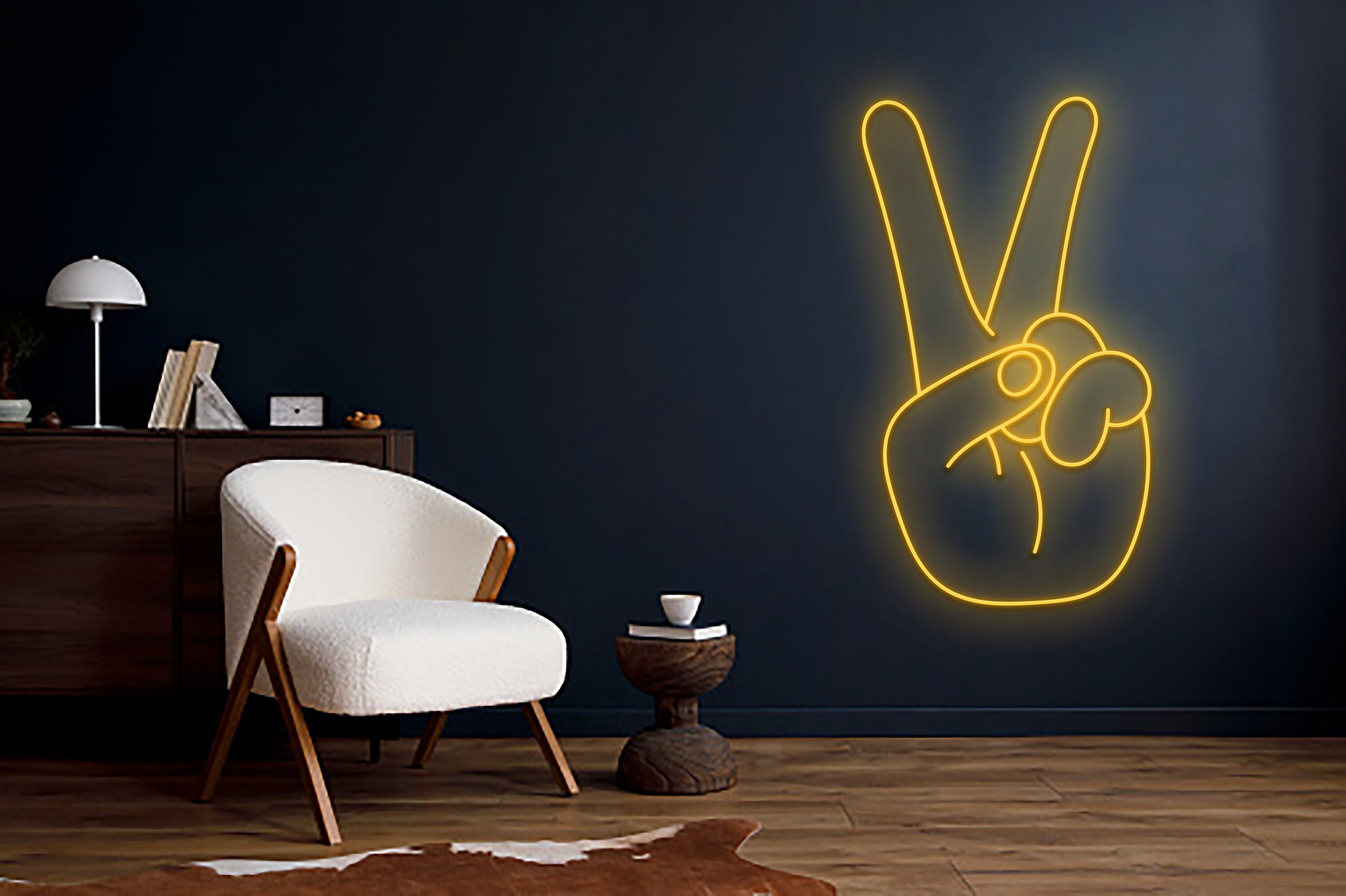 Peace Hand Neon Sign