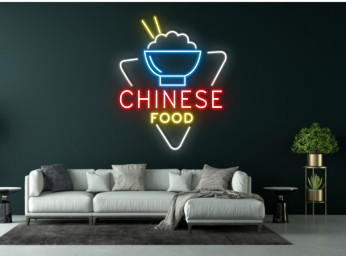 Chinese Traditional Food Restaurant Open Neon Signs