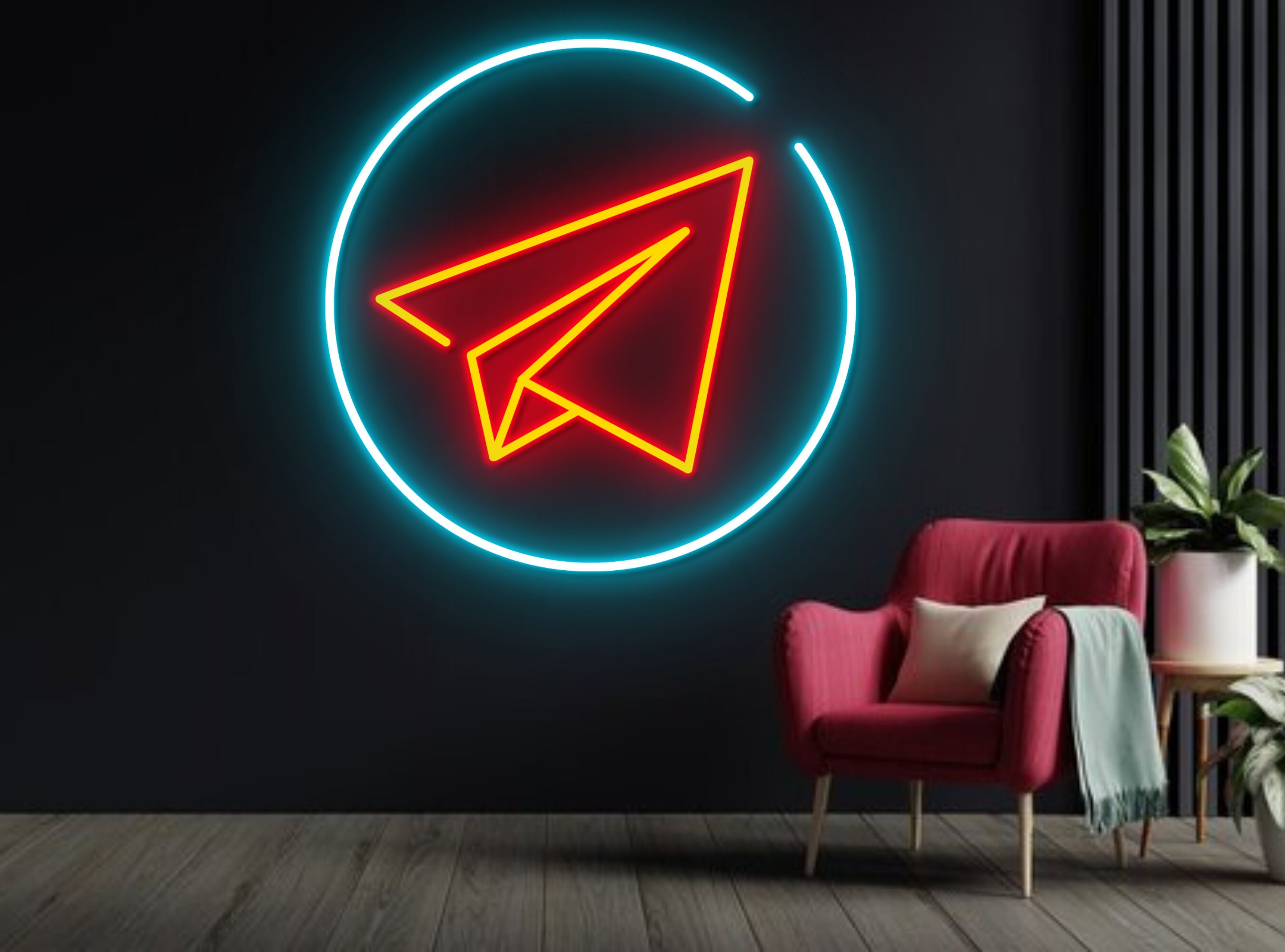 Paper Plane Neon Sign