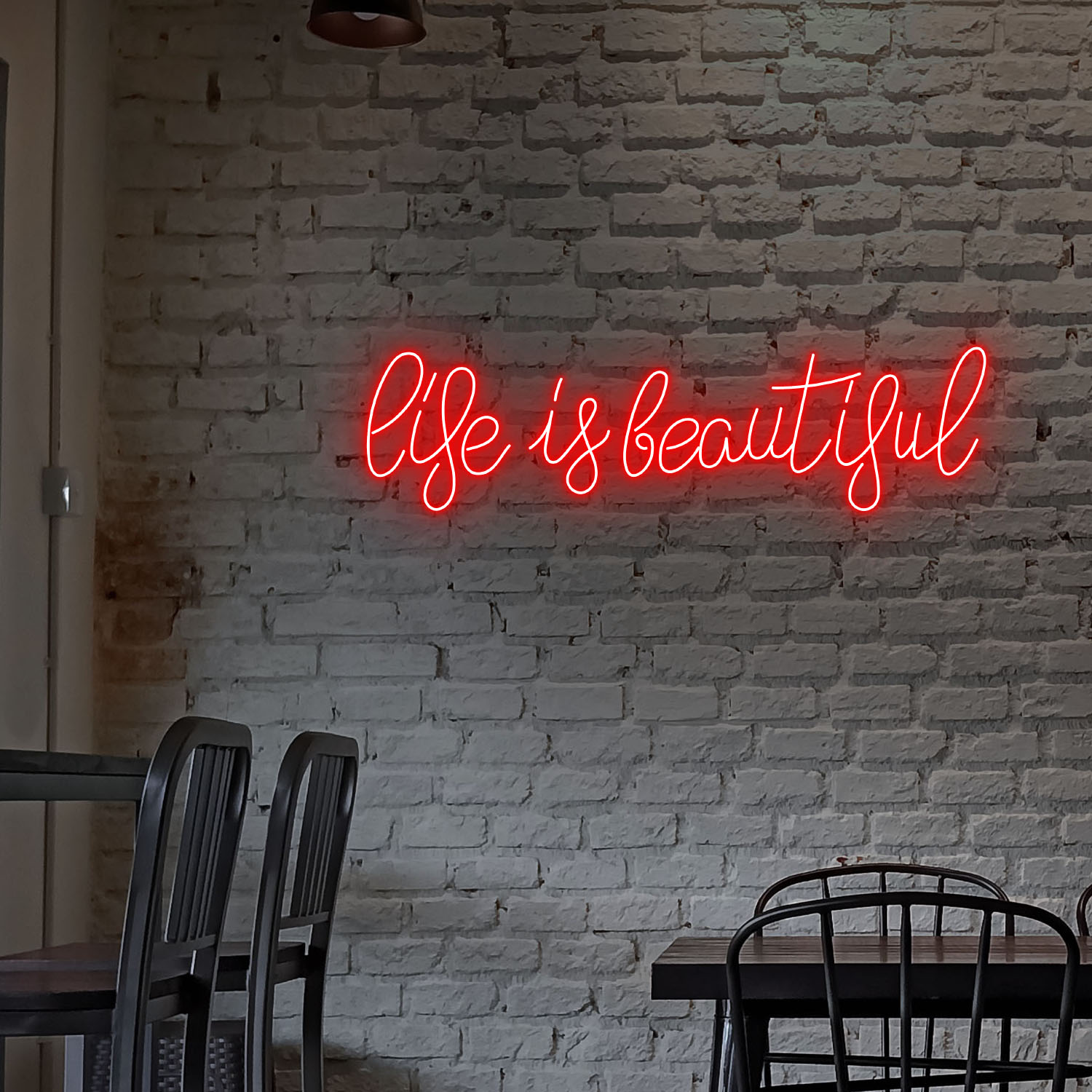 Life Is Beautiful Neon Sign Motivational Quote Wall Art Decor