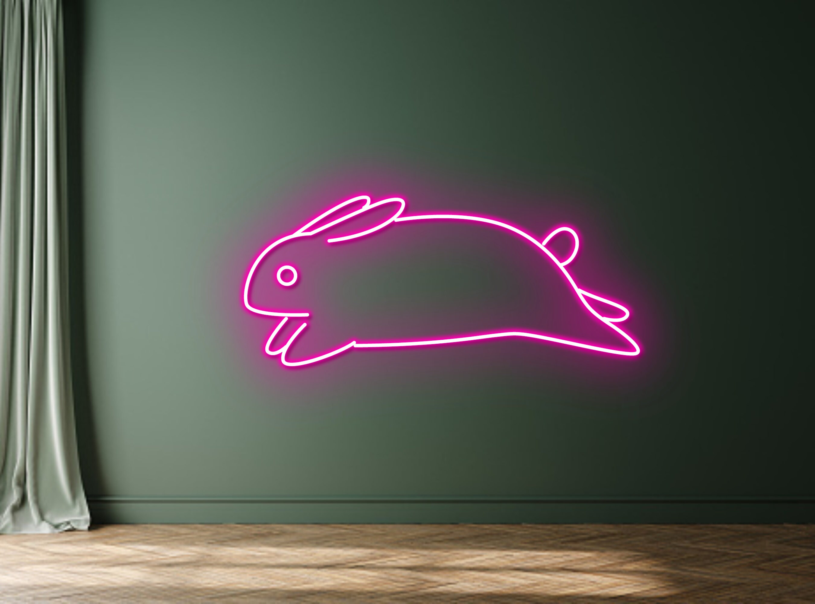 Jumping Bunny Rabbit Neon Sign