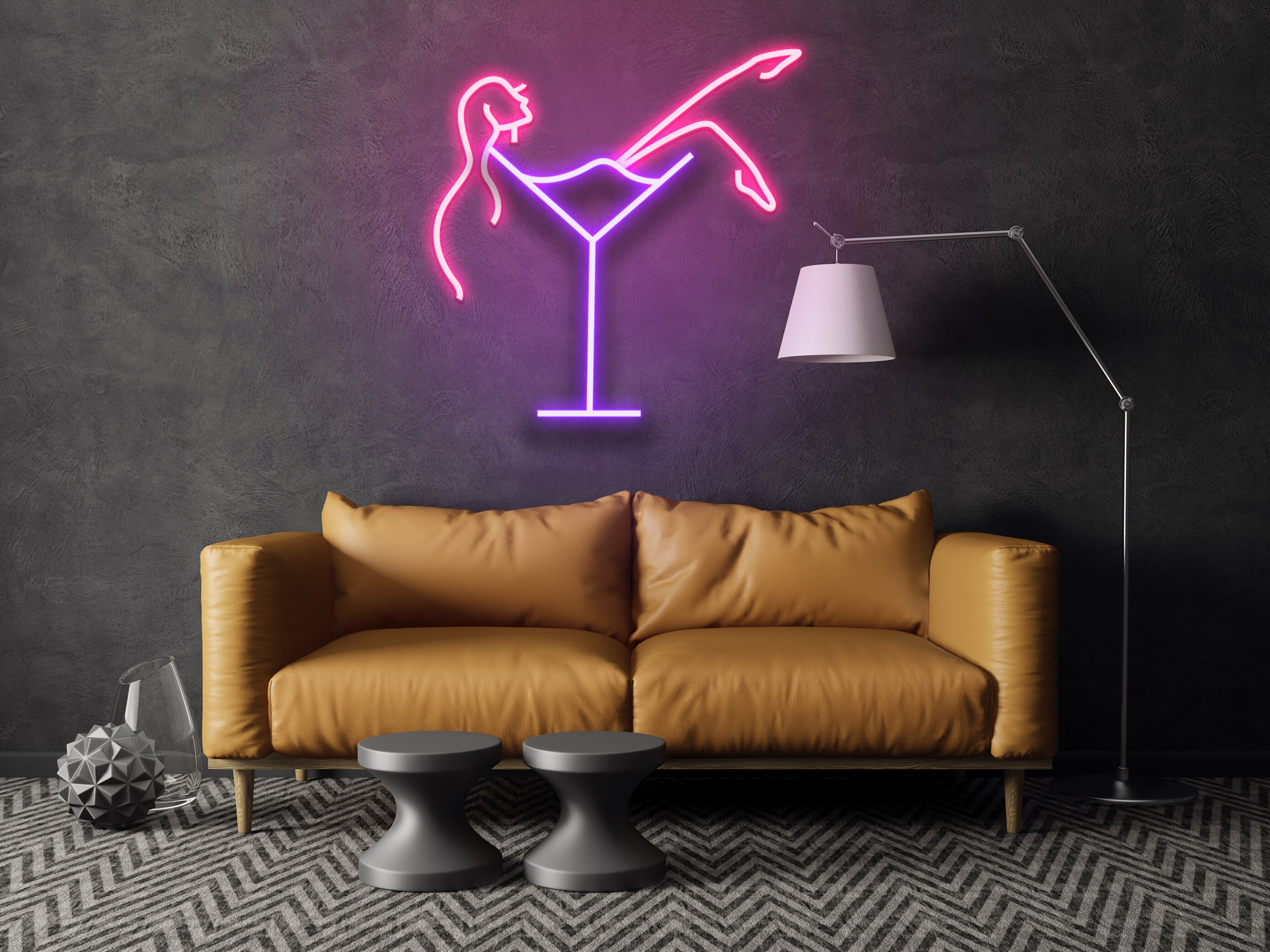 Cocktails Girl Neon Signs