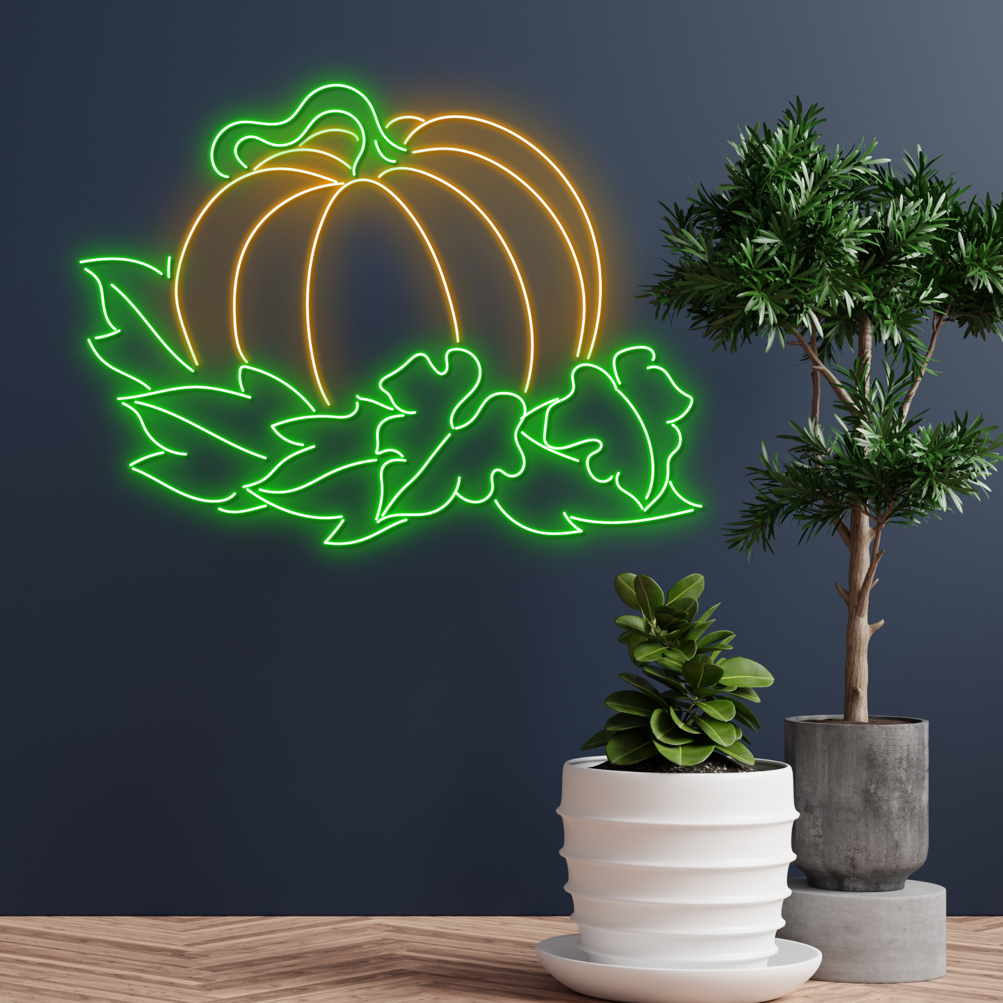 Pumpkin Neon Sign Thanksgiving Light Wall Decor