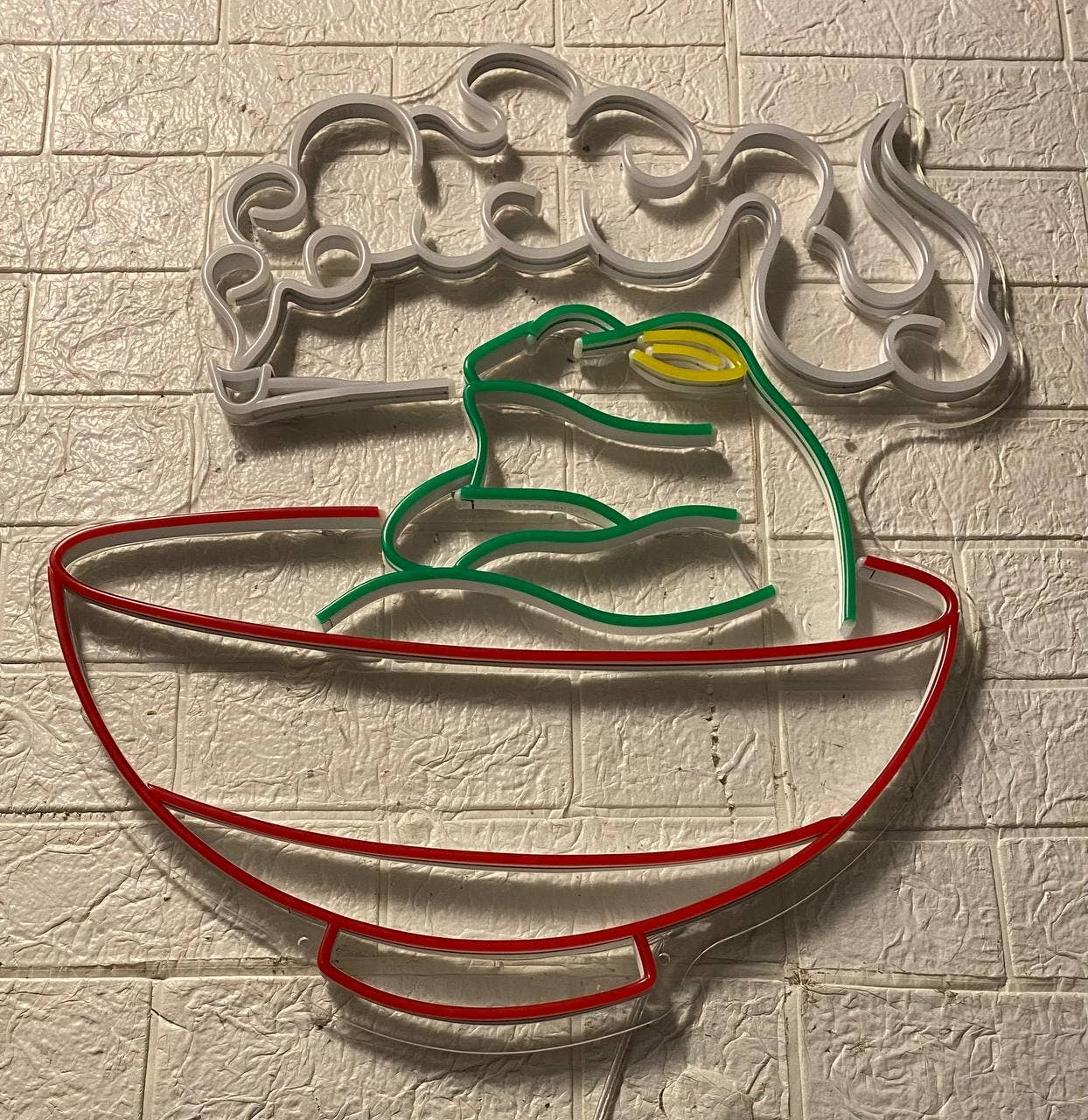 Frog Smoke Noodles Bowl Led Sign Ramen Bowl Neon Light