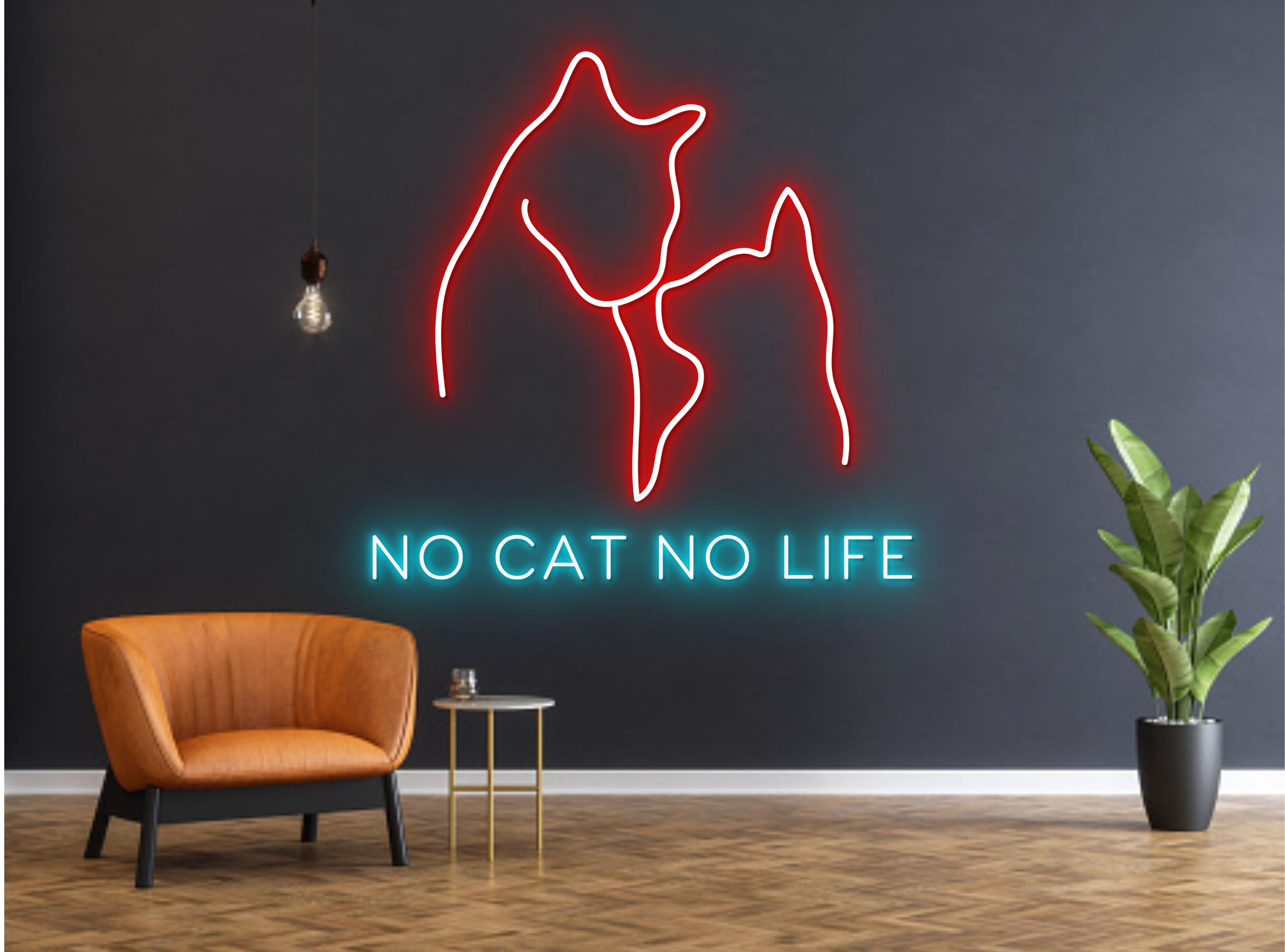 No Cat No Life Neon Sign Cute Cat LED Light