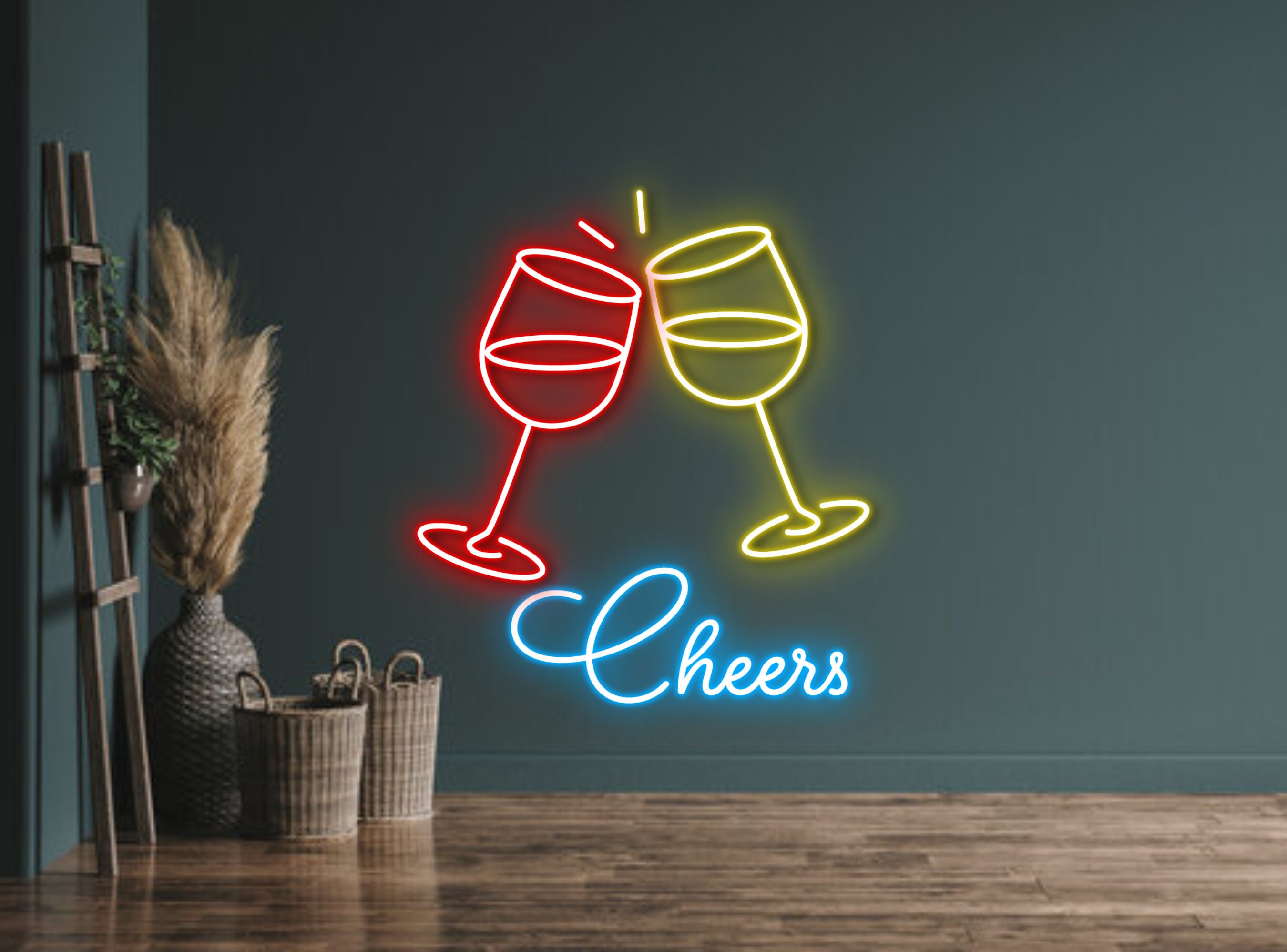 Couple Champagne Glass Party Pub Neon Signs