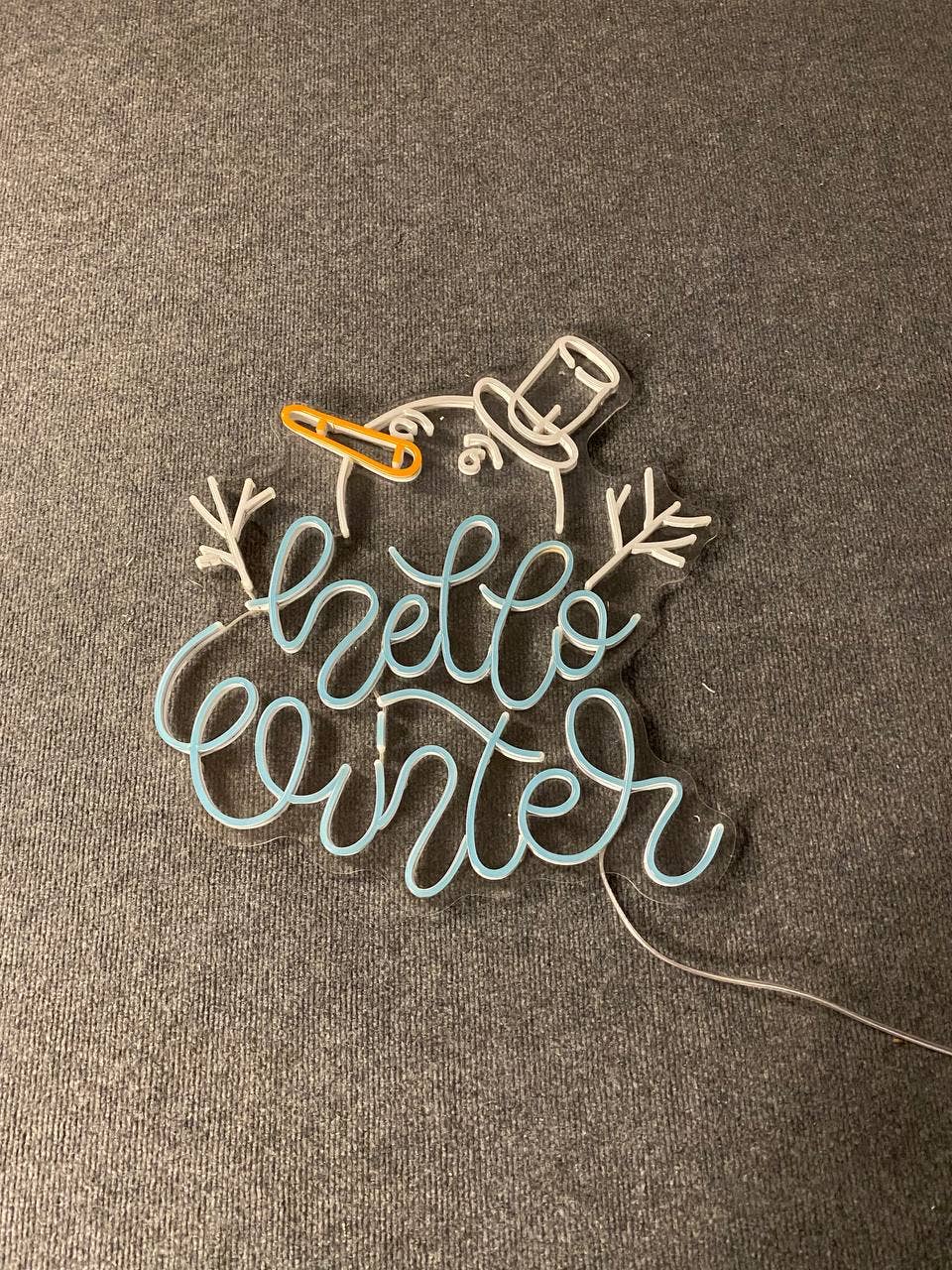 Hello Winter Snowman Neon Signs Christmas Holiday Decor