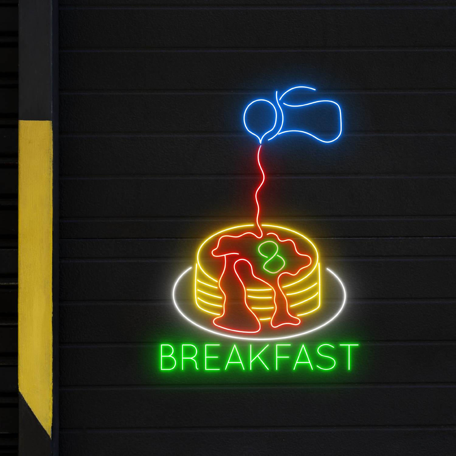 Fluffy Pancakes Breakfast Neon Sign Restaurant Wall Art Decor