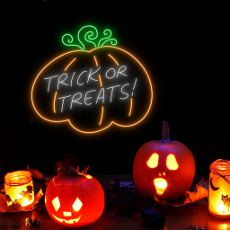 Pumpkin Trick or Treats Neon Sign Halloween Lights Decor
