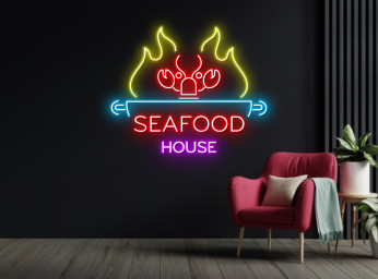 Seafood House Restaurant Neon Sign Decoration Sign