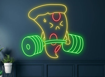 Pizza Lift The Weight Neon Sign Pizza Slice LED Sign