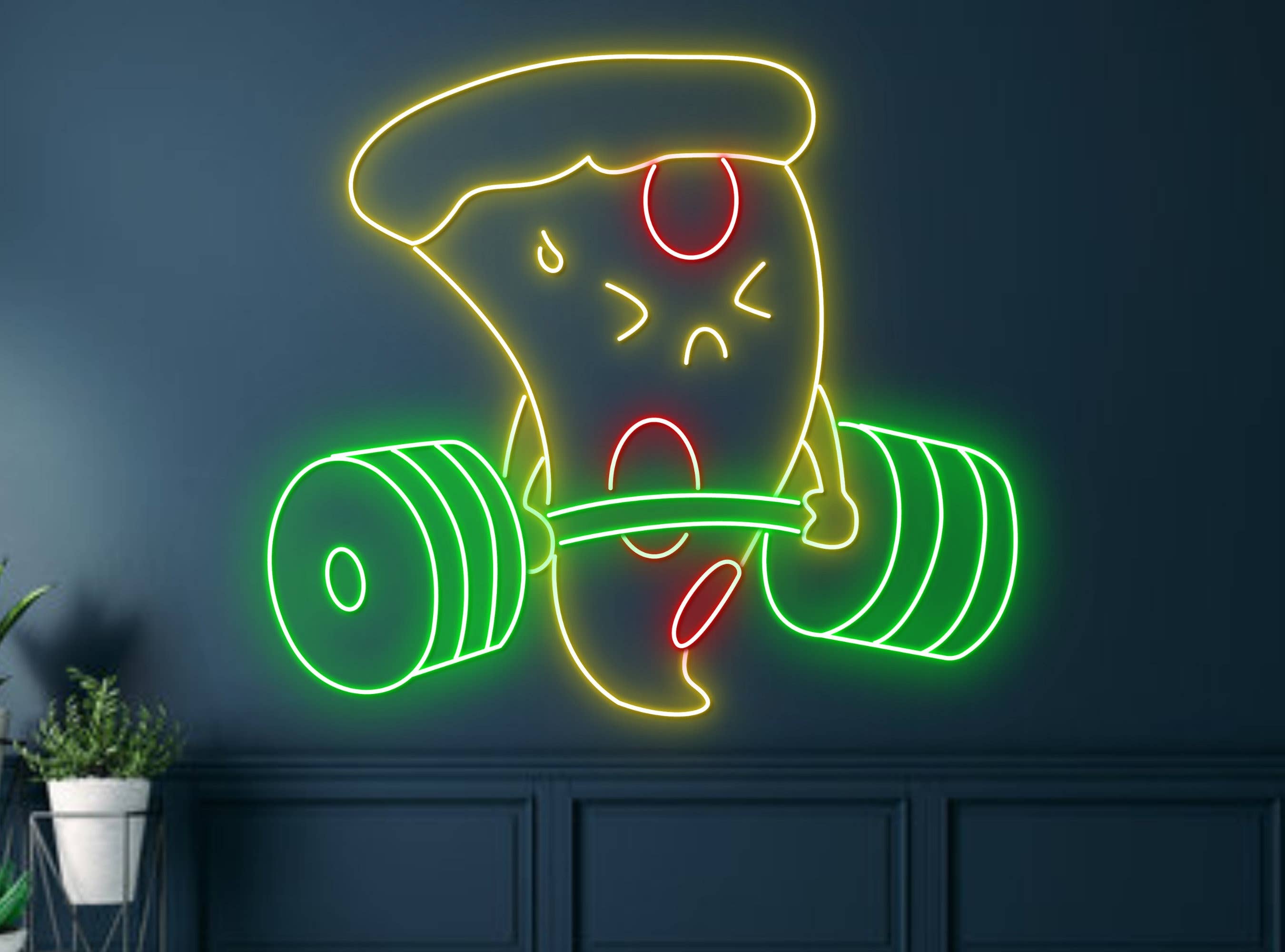 Pizza Lift The Weight Neon Sign Pizza Slice LED Sign