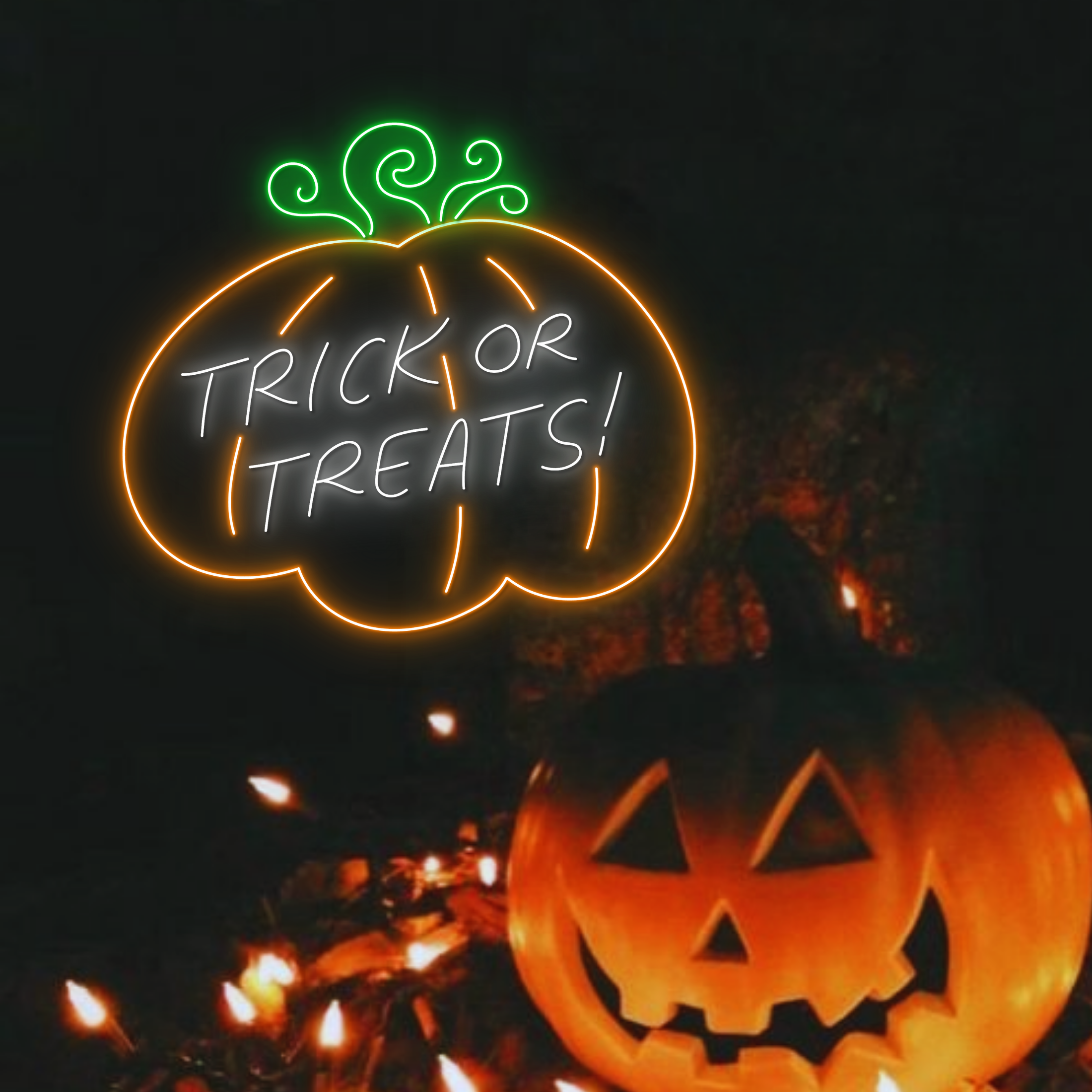 Pumpkin Trick or Treats Neon Sign Halloween Lights Decor