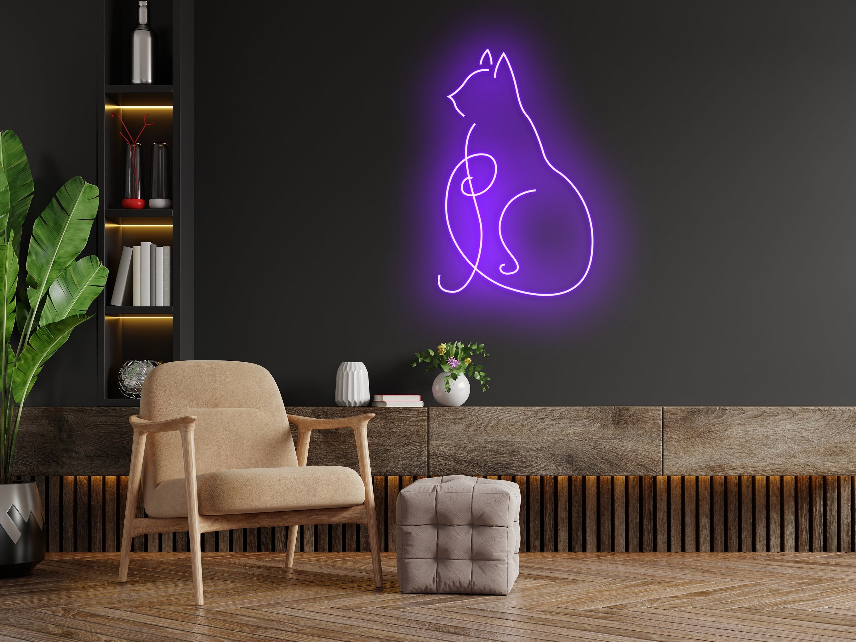 Cat Neon Signs Hanging Sign Wall Art