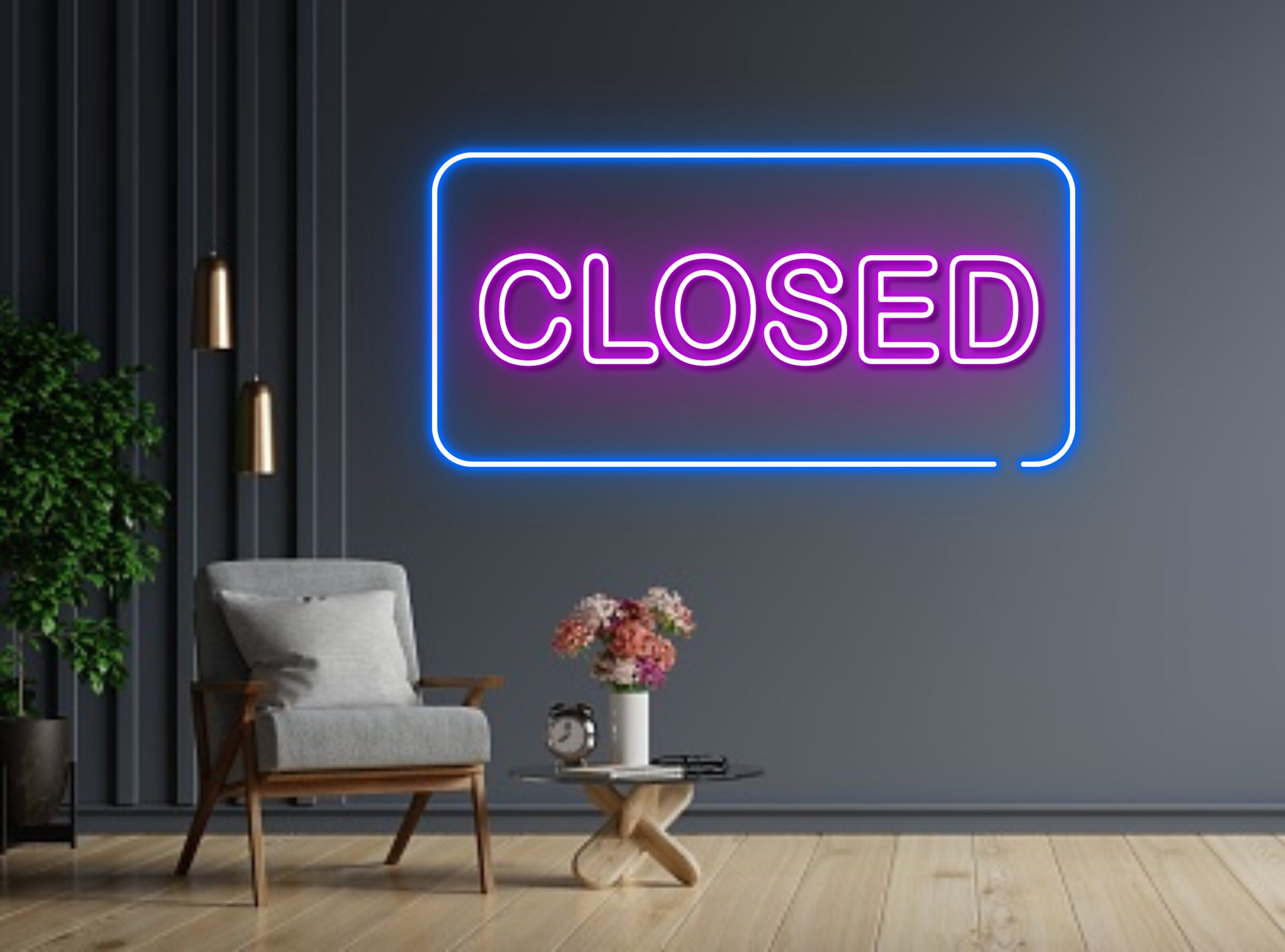 Close Business Neon Signs Wall Signage