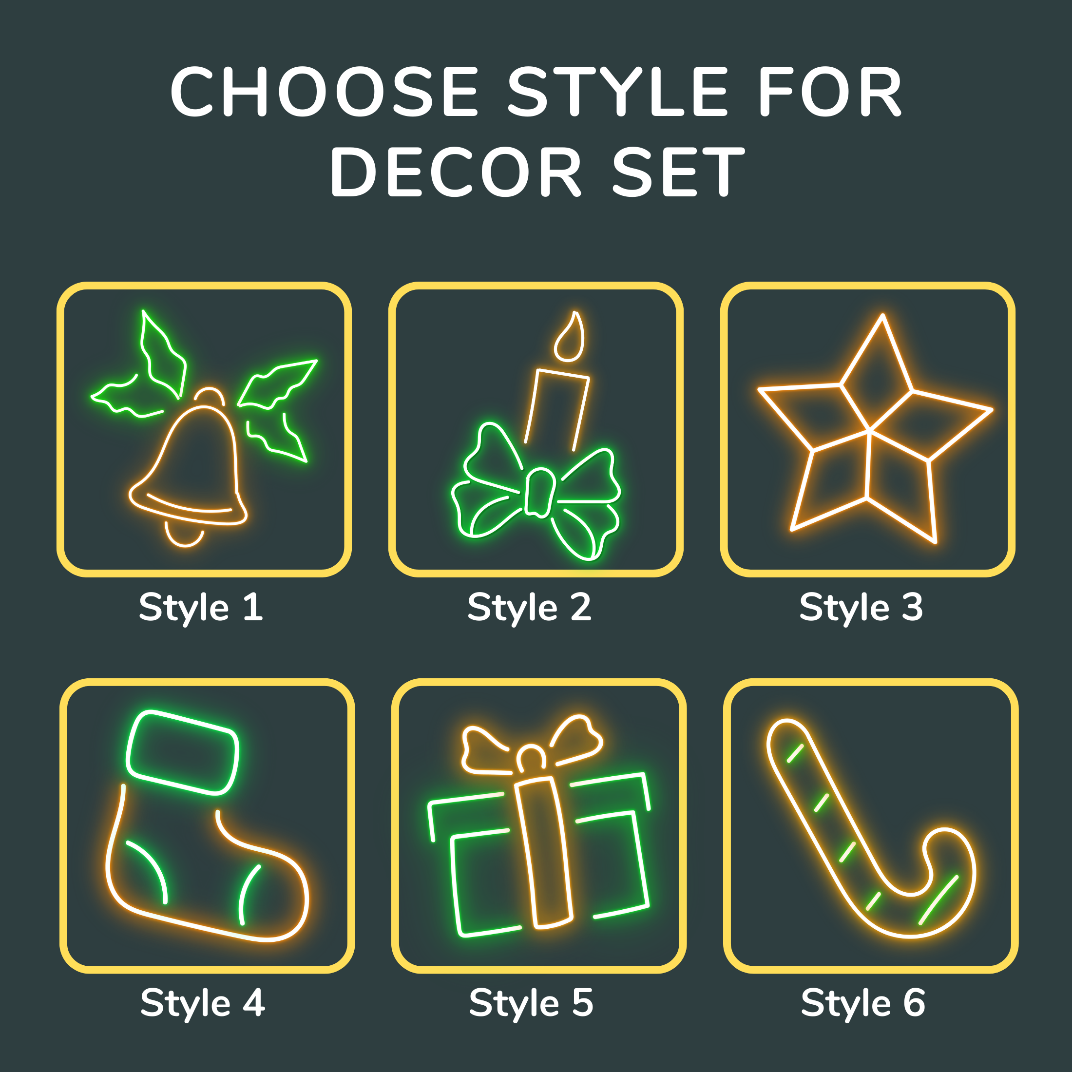 Christmas Gift Box Neon Sign Christmas Set Decor
