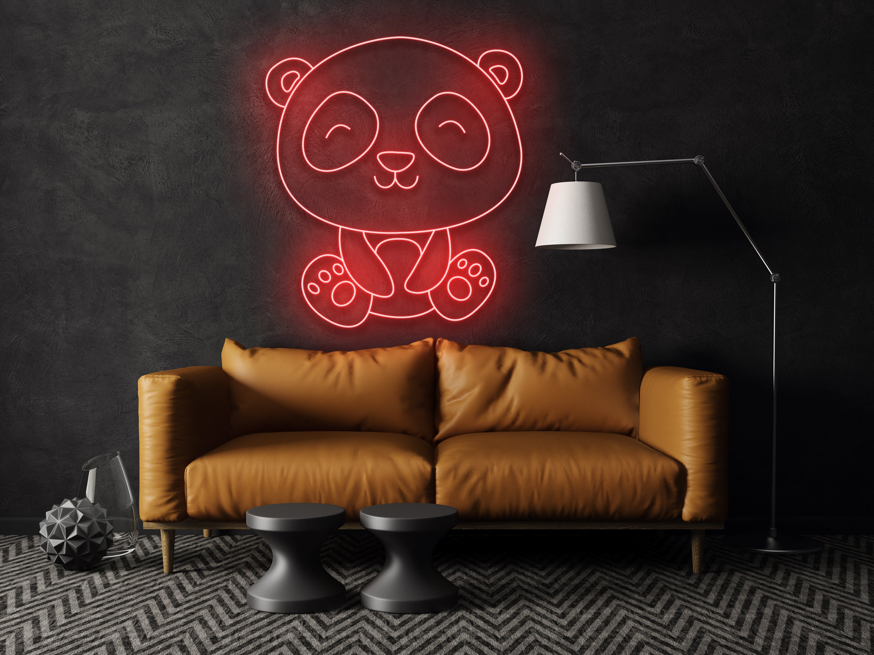 Panda Neon Sign Decor Gift