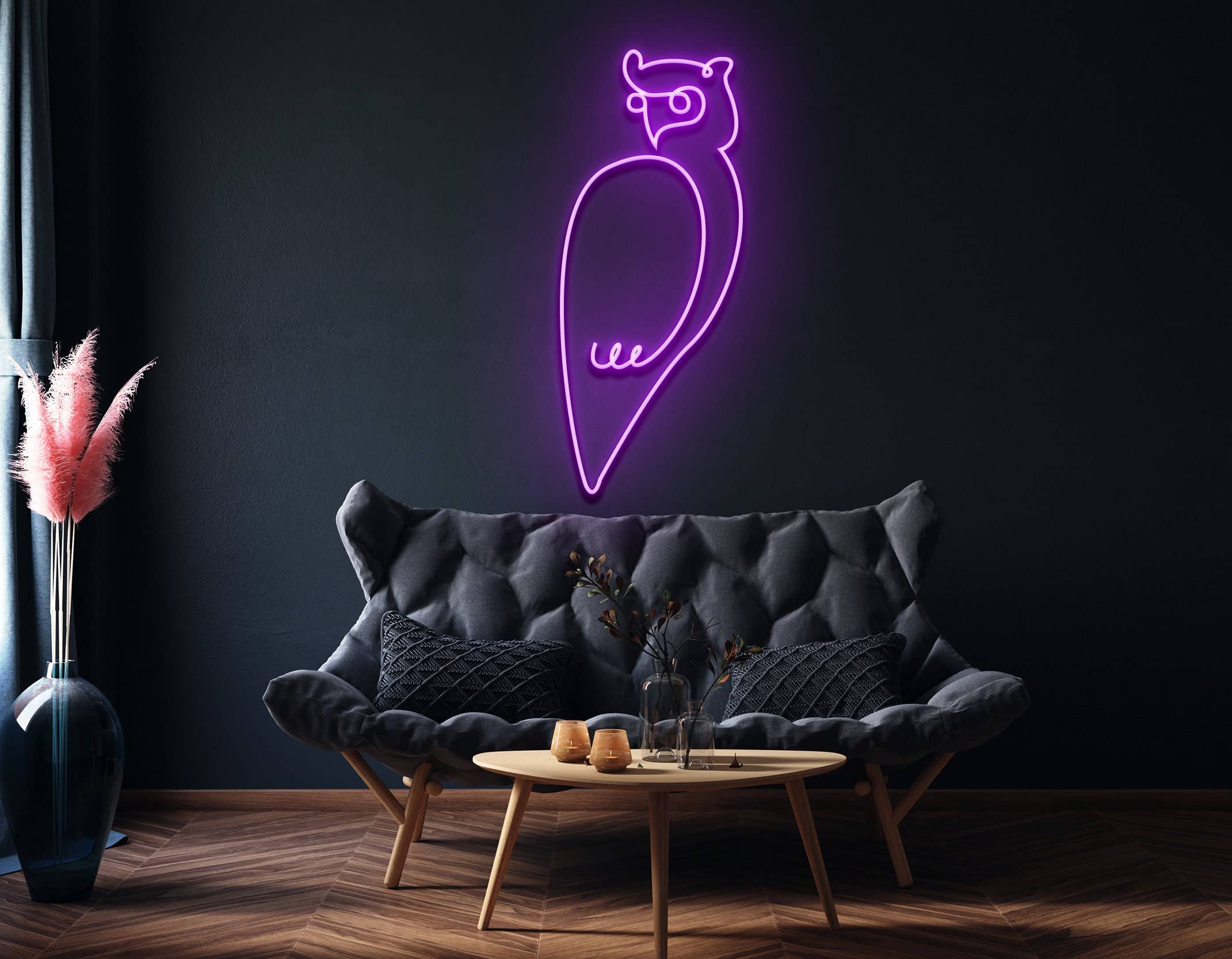 Owl Line Art Neon Signs Animal Wall Decor