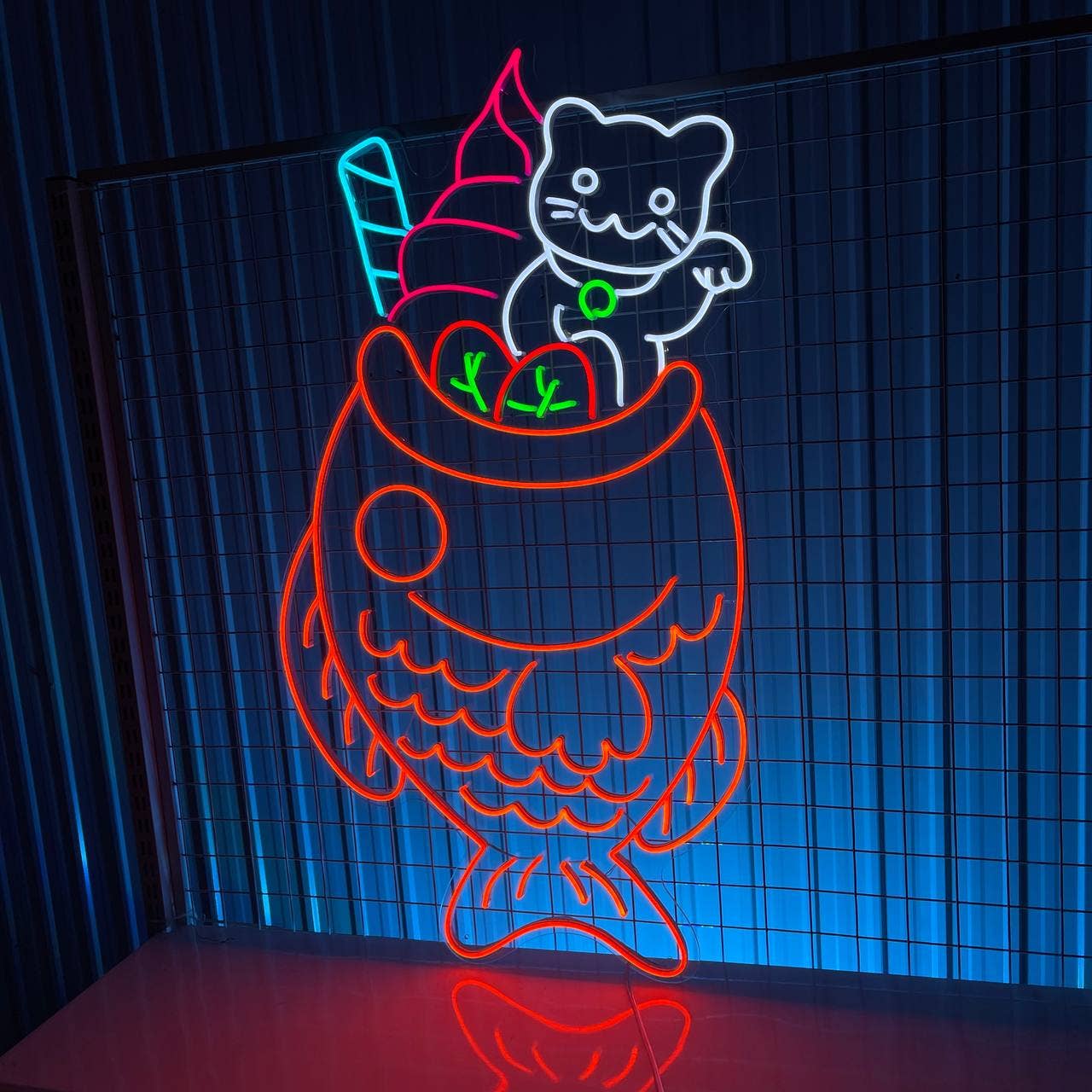 Fish Cake Ice Cream Neon Signs Long-lasting Wall Art Decor