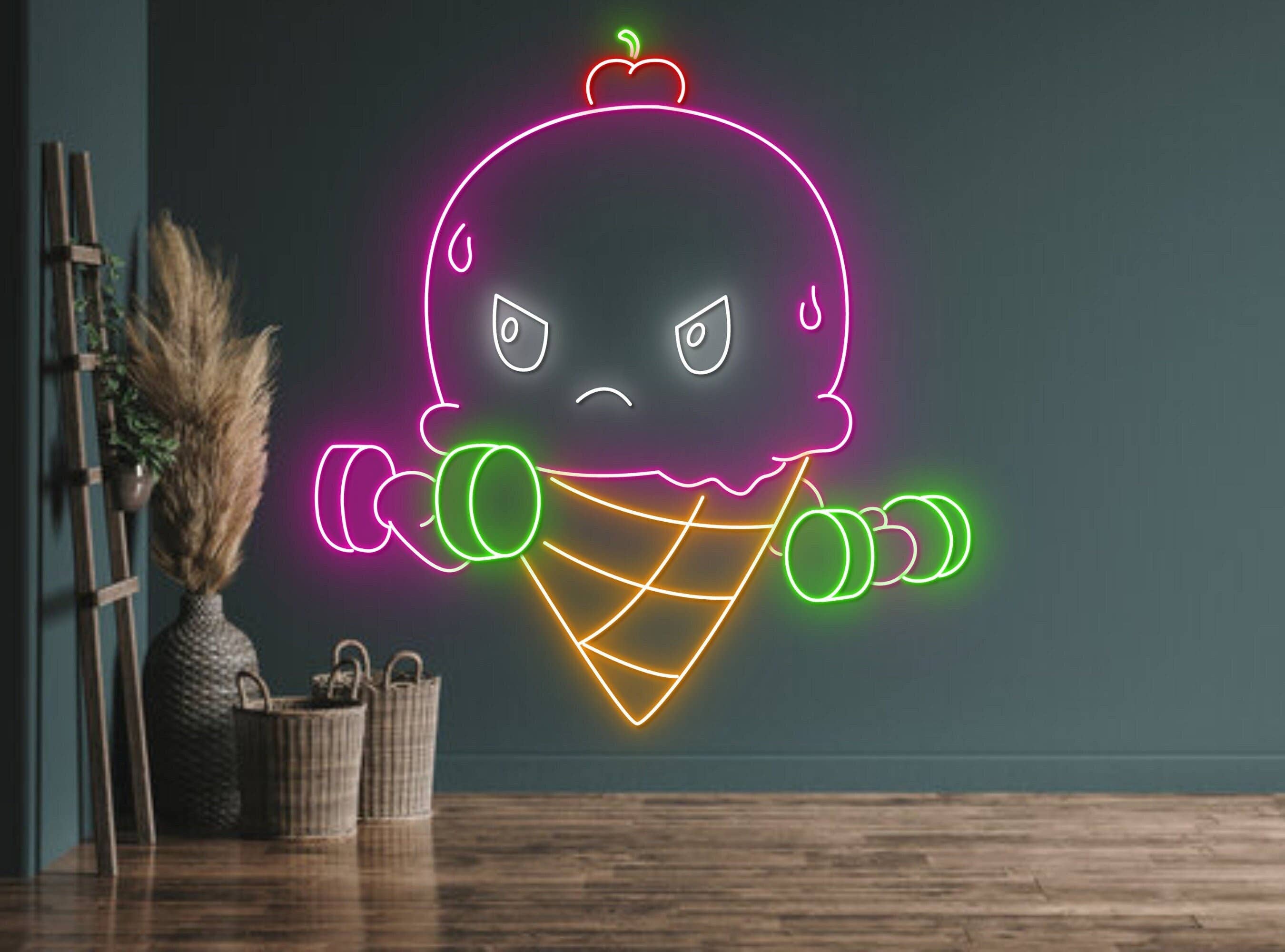 Ice Scream Lift The Weight Neon Sign