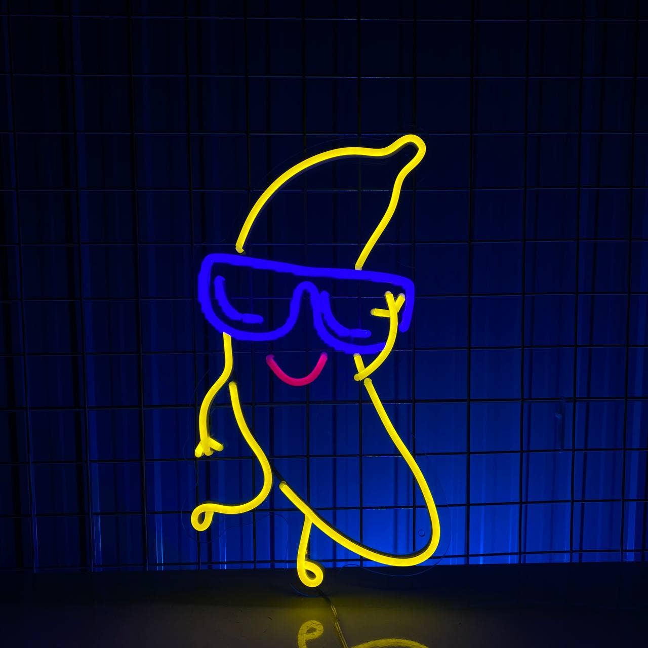Banana With Glasses Neon Sign