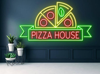 Pizza Slide Neon Sign Decor Pizza Restaurant