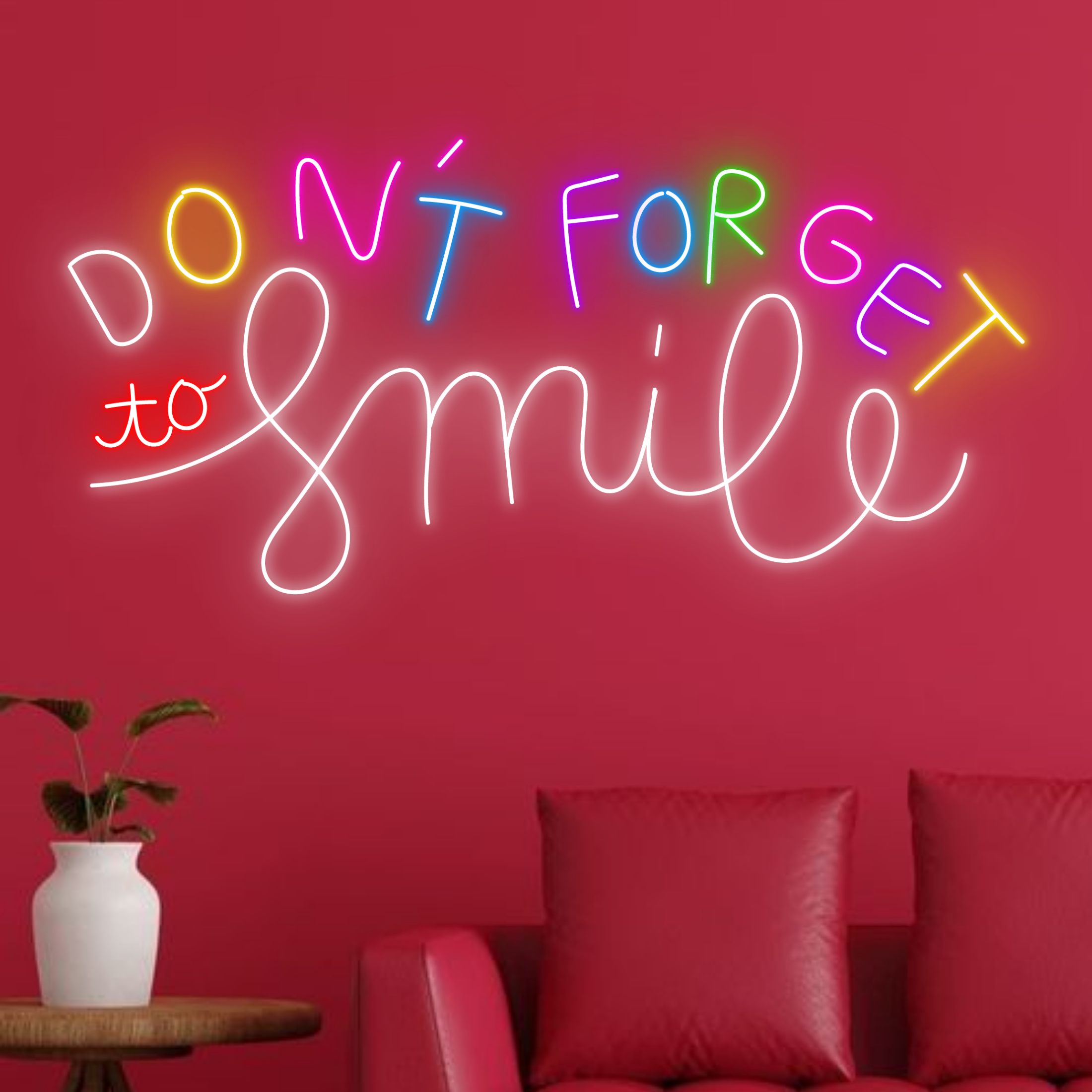 Don't Forget To Smile Neon Sign Long-lasting Wall Decor