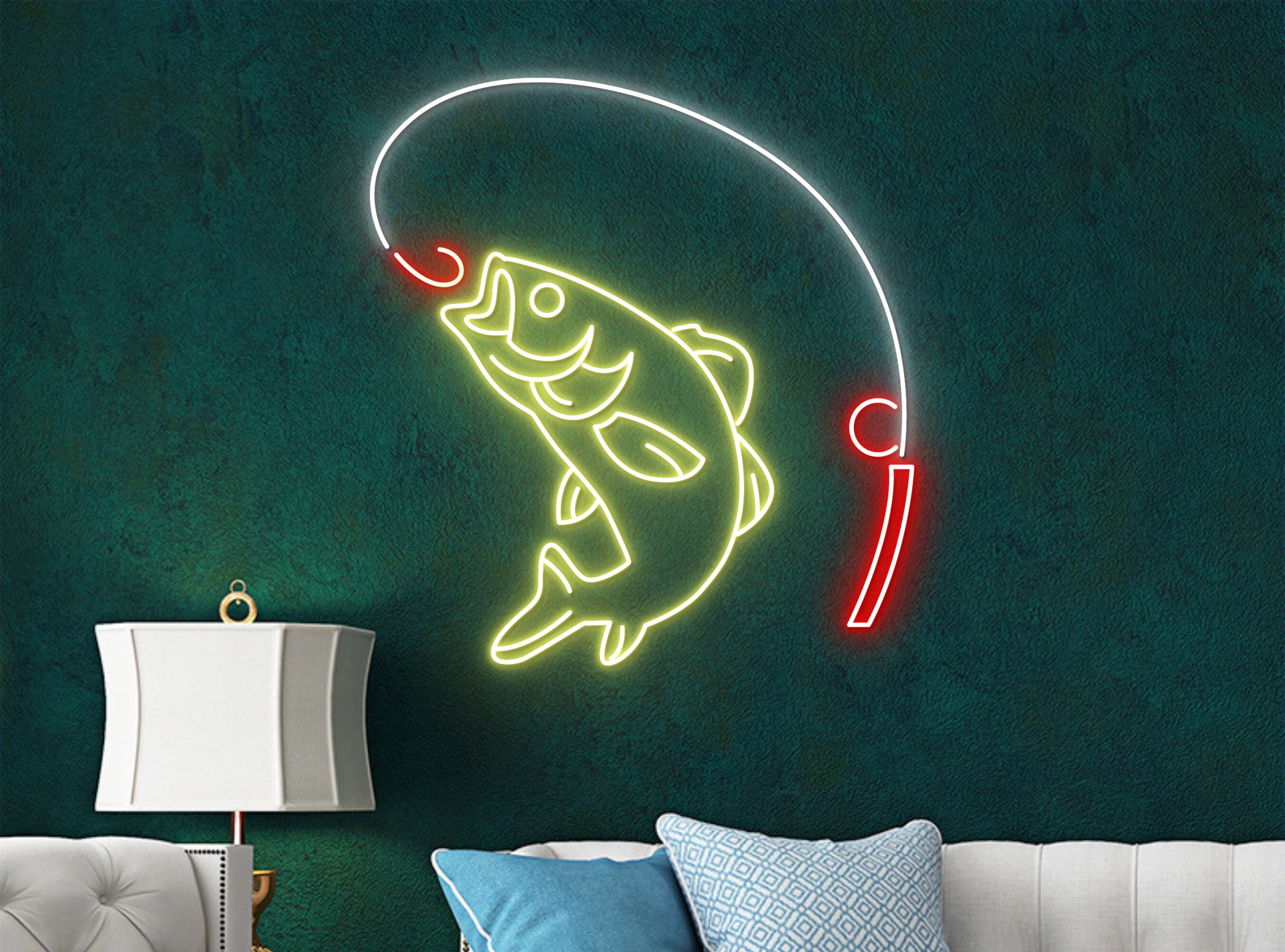 Fishing Neon Sign Handmade Neon Sign