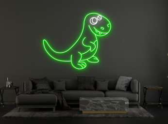 Chibi Cartoon Dinosaur Neon Sign Hanging Sign Wall Art
