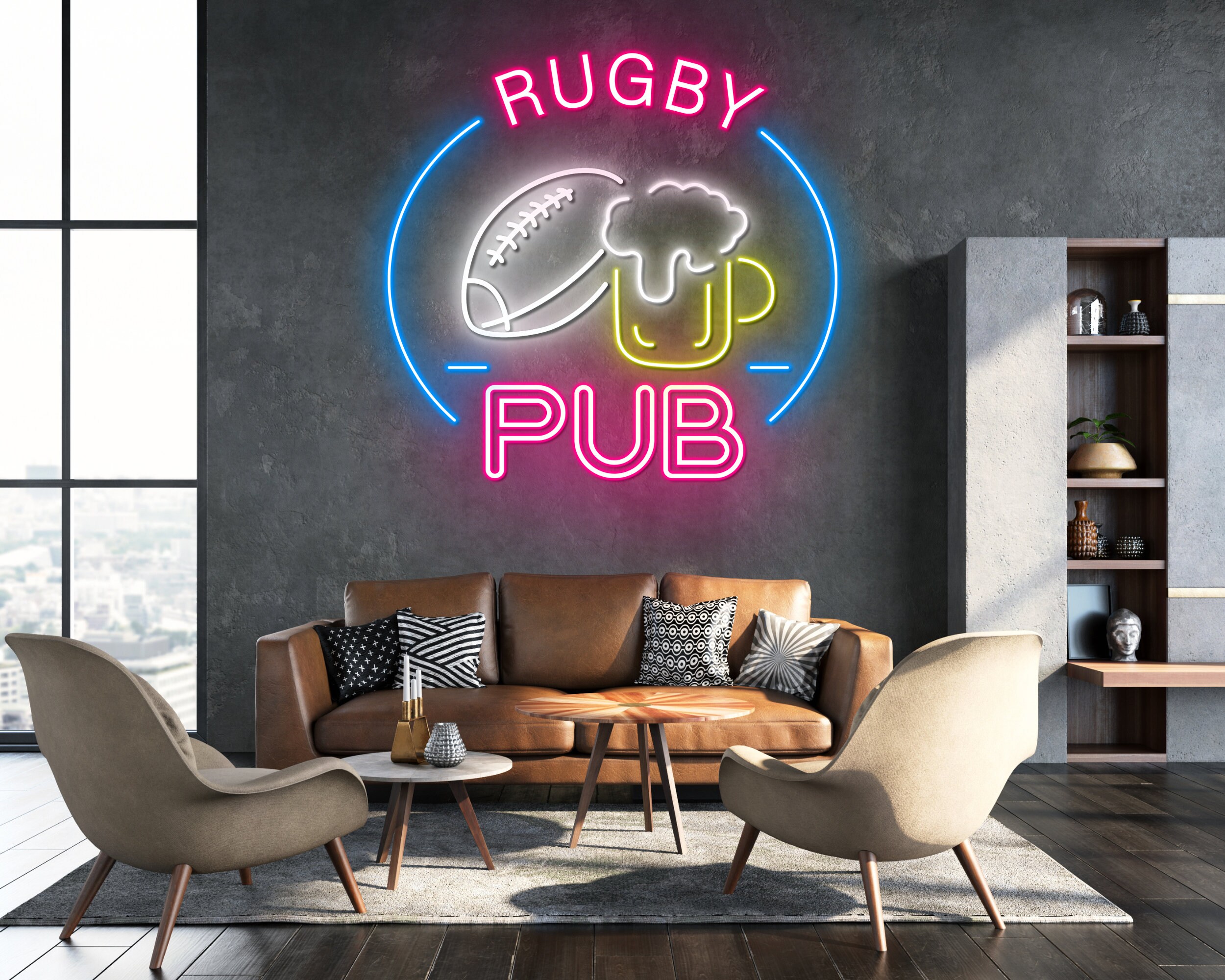 Rugby Football Pub Neon Sign Decor Signage