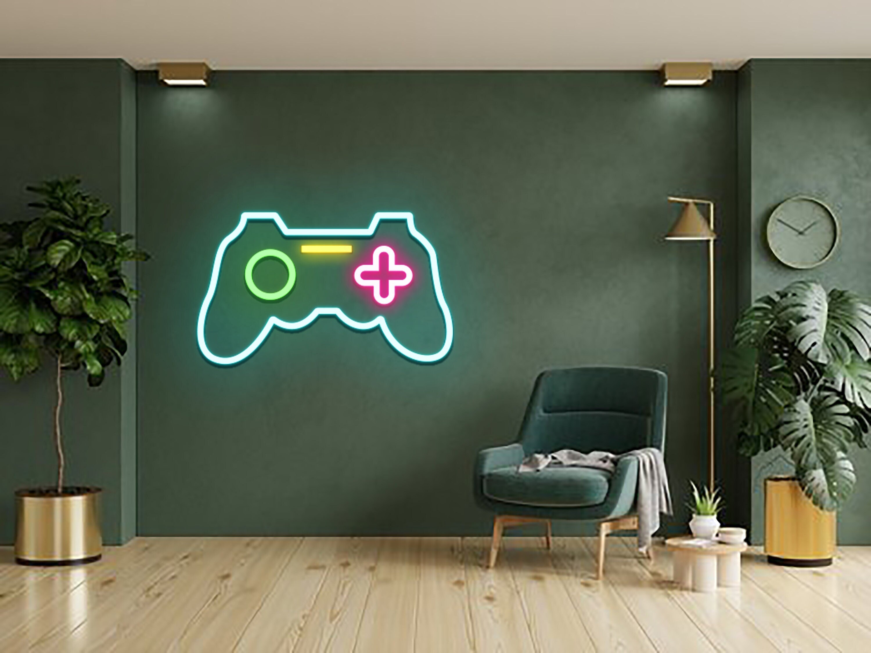 Game Console Neon Sign Game Zone Wall Room