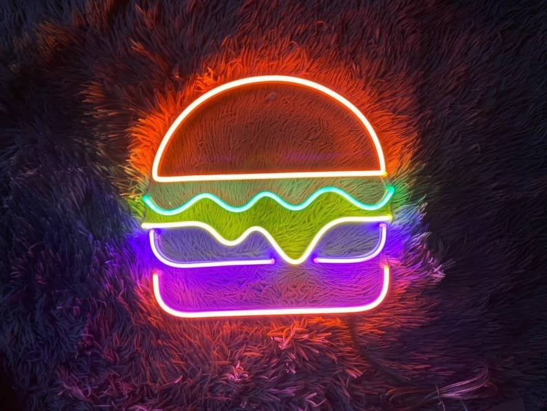 Burger Neon Signs Fast Food Decor for restaurant