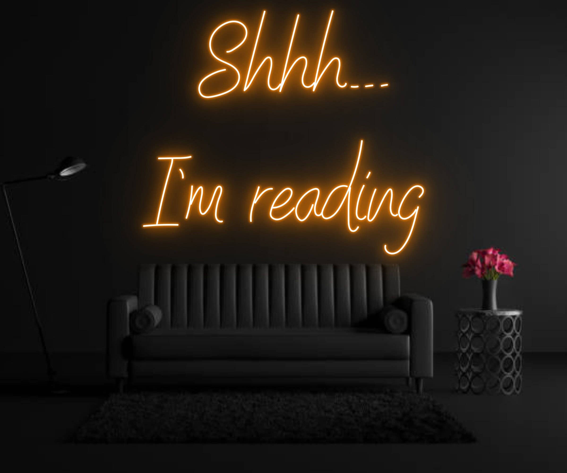 Shhh I'm Reading Neon Sign Bookish Library Decor