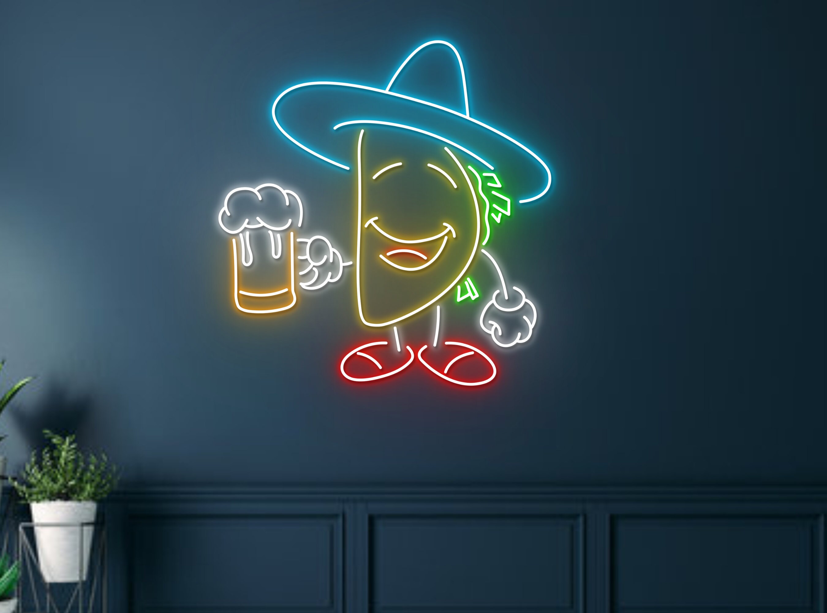 Mexico Tacos And Beer Restaurant Neon Sign Decor Gift