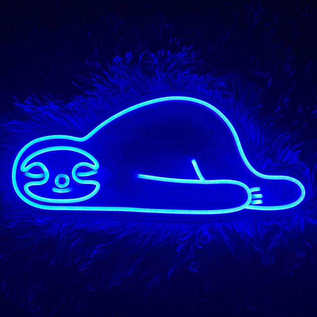 Lazy Sloth Lying Floor Neon Sign Animal Wall Decor