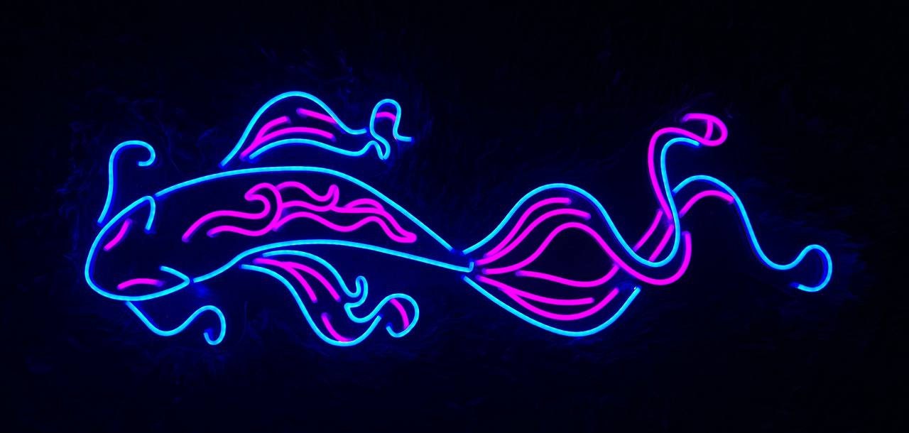 Koi Fish Neon Sign Hanging Sign Wall Art