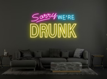 Sorry We Are Drunk Neon Sign Decor Business Woman Man Cave