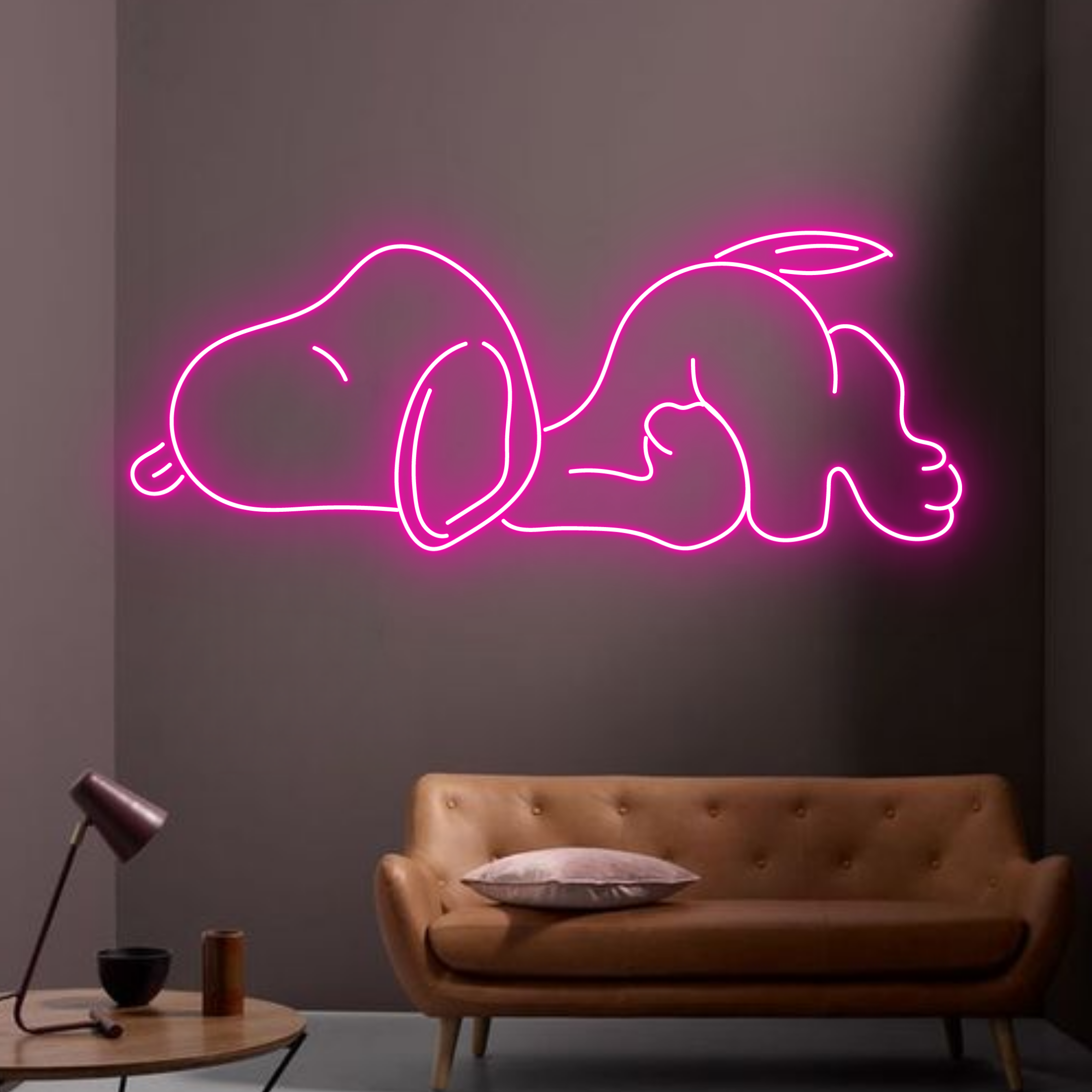 Snoopy Neon Sign Cartoon Long-lasting Wall Light Decor