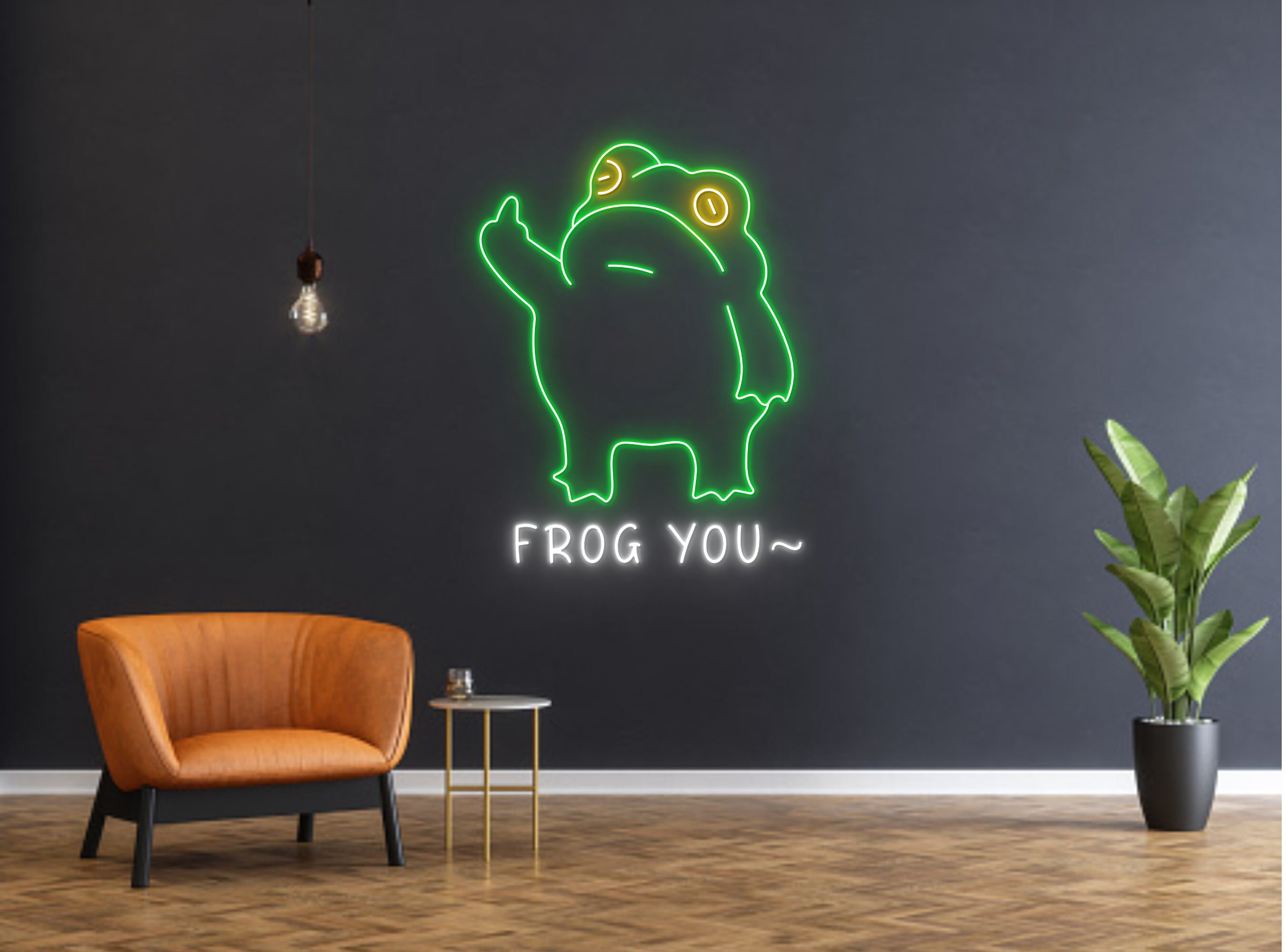 Frog You Cute Frog Show Middle Finger Neon Sign