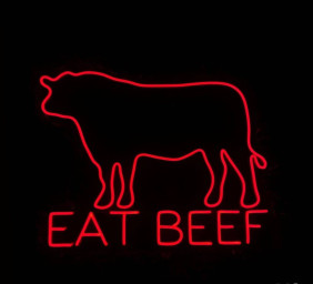 Beef Butcher Neon Sign Steak BBQ Restaurant Decor