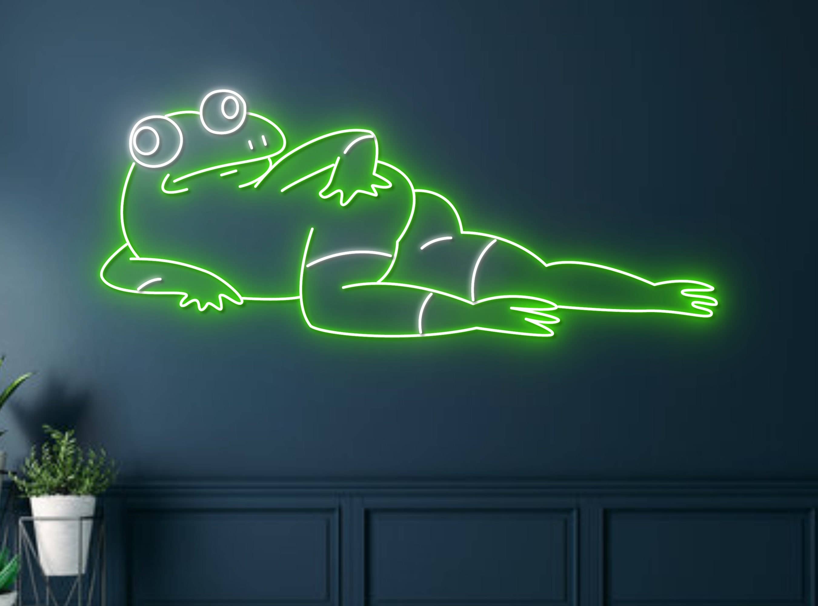 Cute Frog Body Neon Sign Wall Art Decor