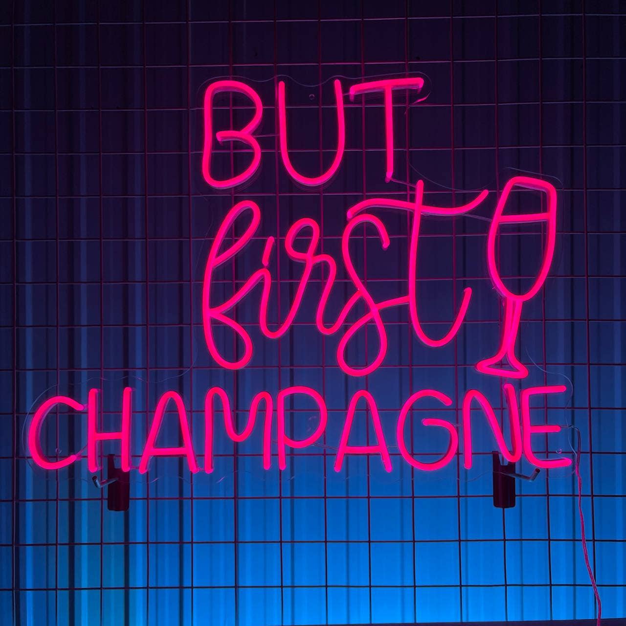 But First Champagne Neon Signs Bar Pub Light Decor