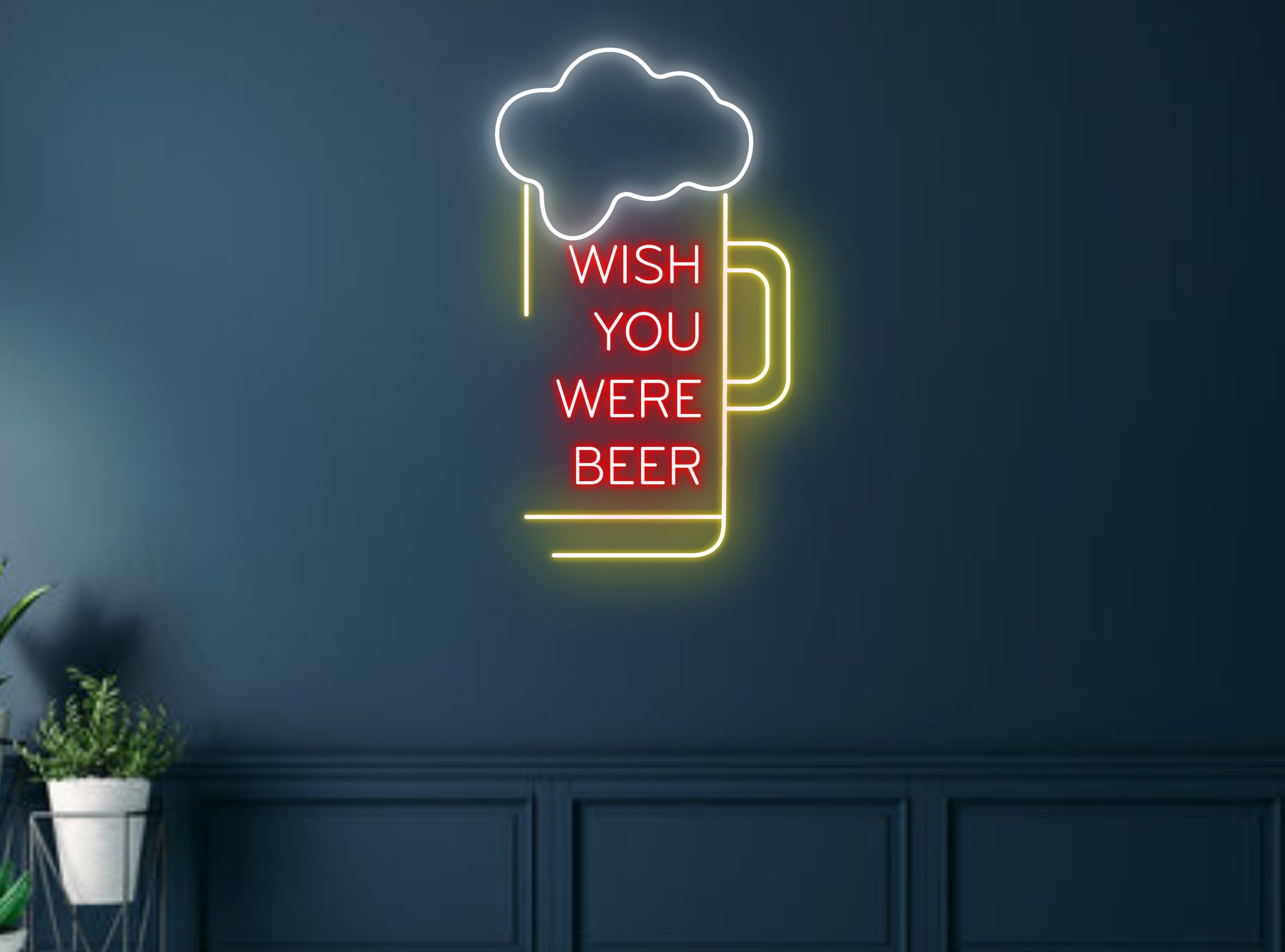 Wish You Were Beer Neon Sign