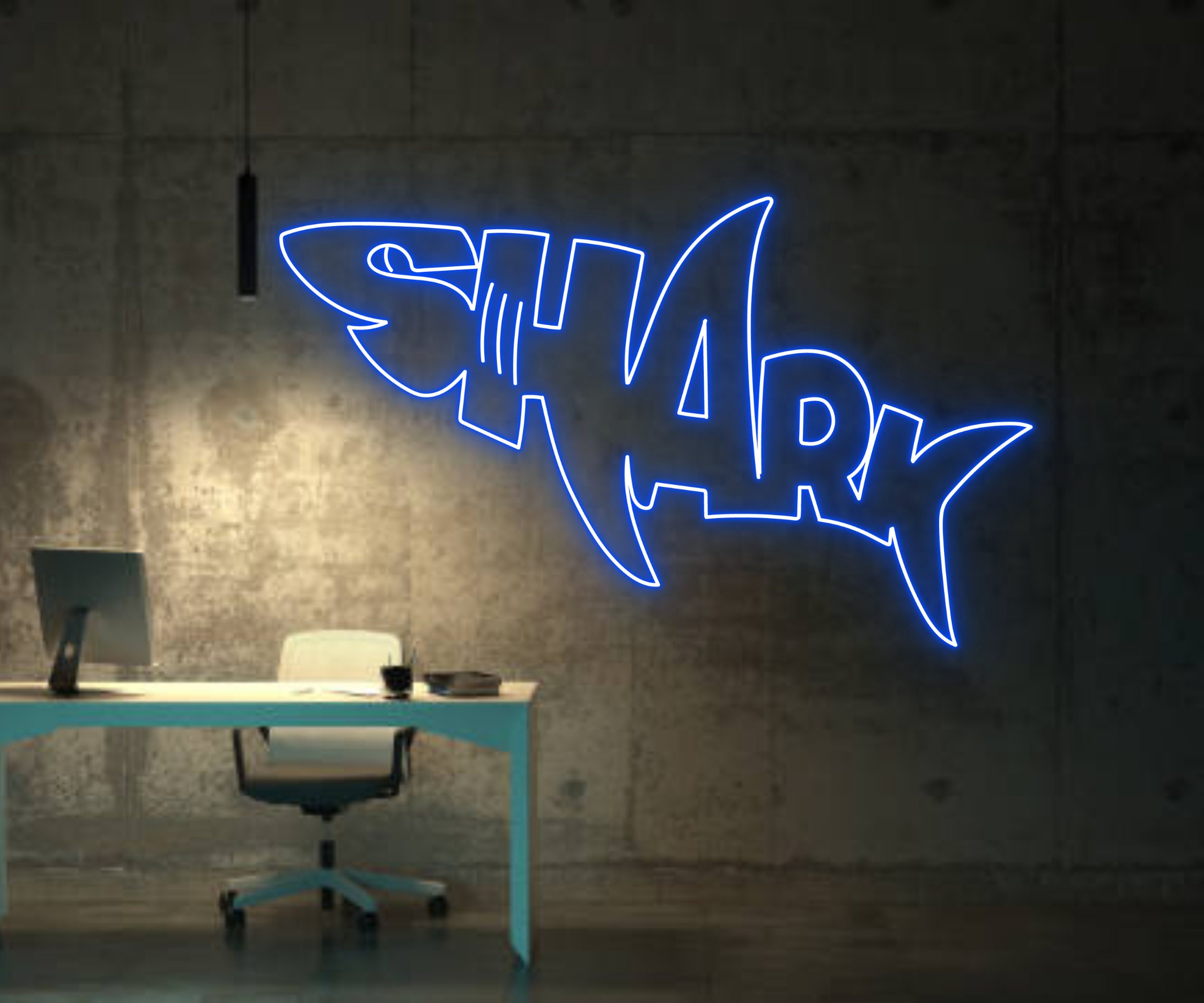 Shark Logo Neon Sign Wall Art Decor